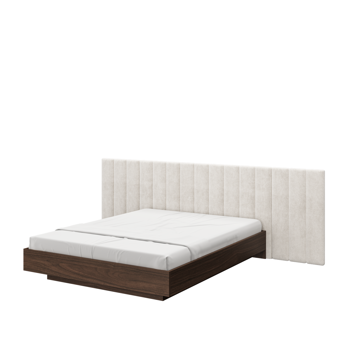 SOBA Bed with Upholstered Headboard – Villa Walnut, 140 / 160 / 180 cm