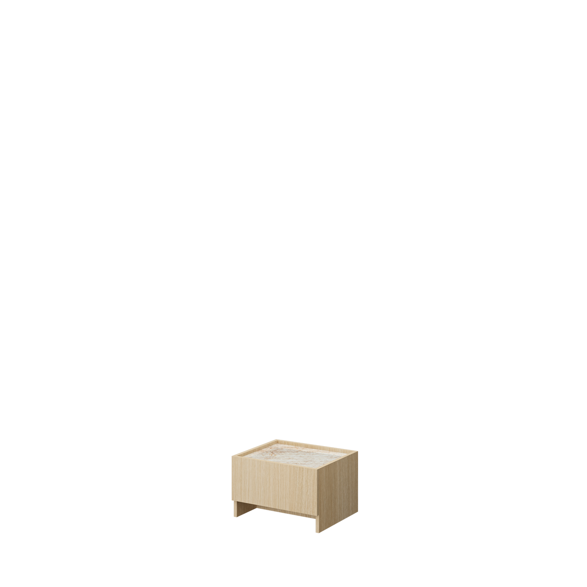 SOBA Bedside Table – Copenhagen Oak & Beige Stone Effect, 50 cm