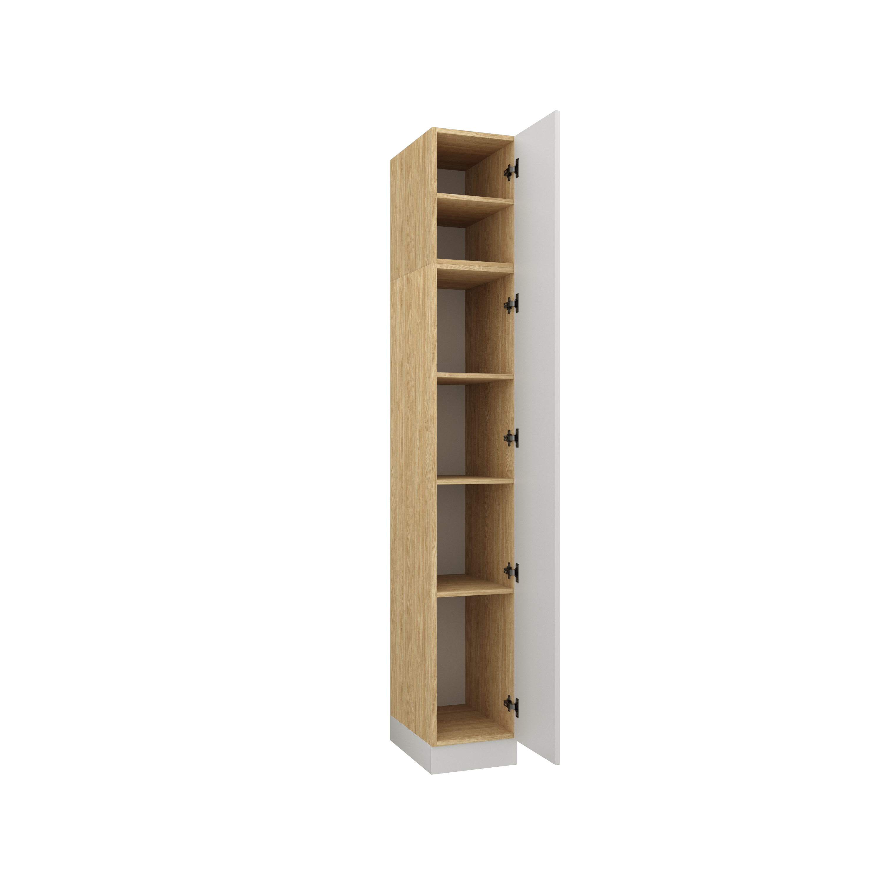 SLEEP VARIA Individuelles Schlafzimmer-Einbausystem mit Nachttischen – Geölte Eiche / Weiß Matt