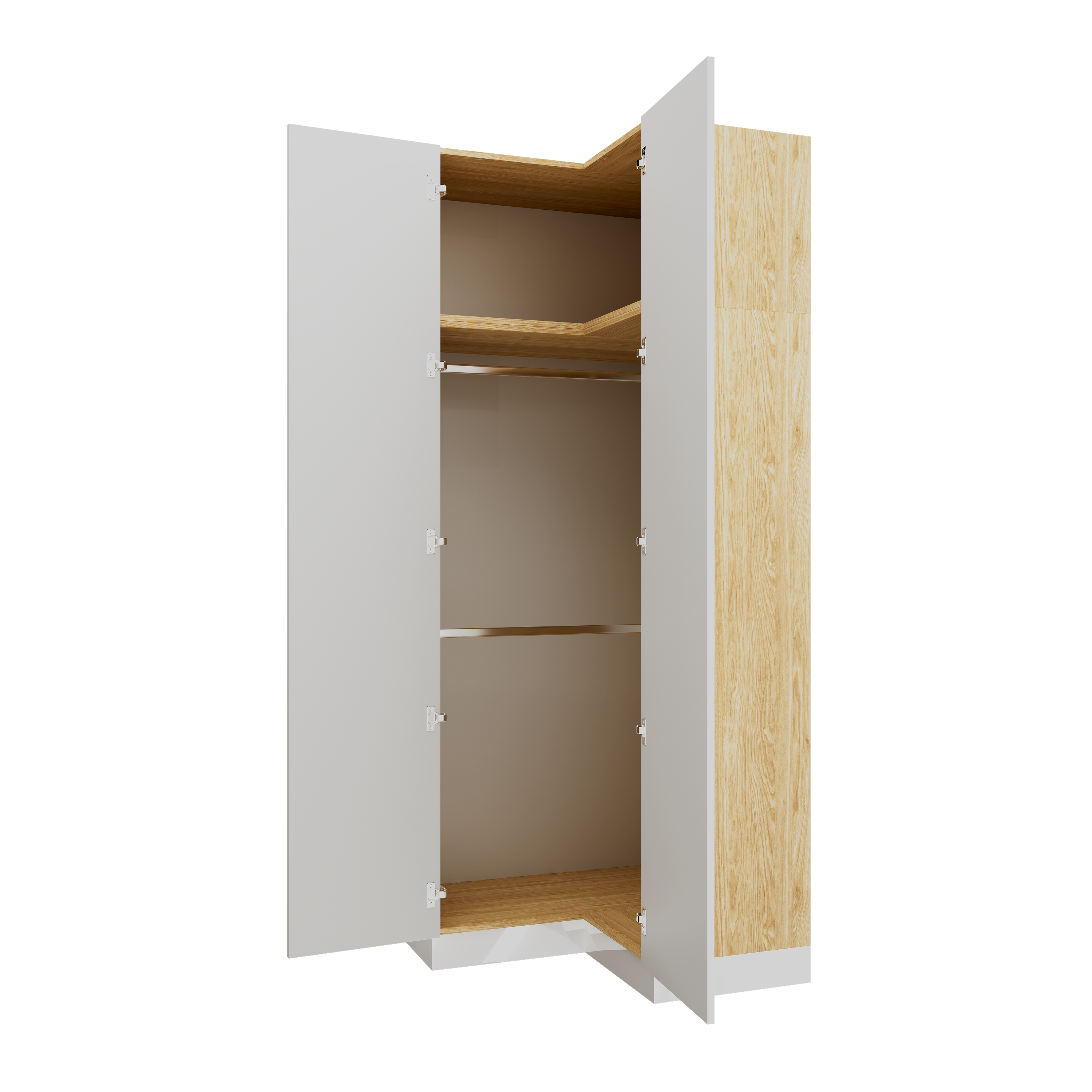 SLEEP VARIA Customizable Bedroom Build-in System – Oiled Oak / White Gloss