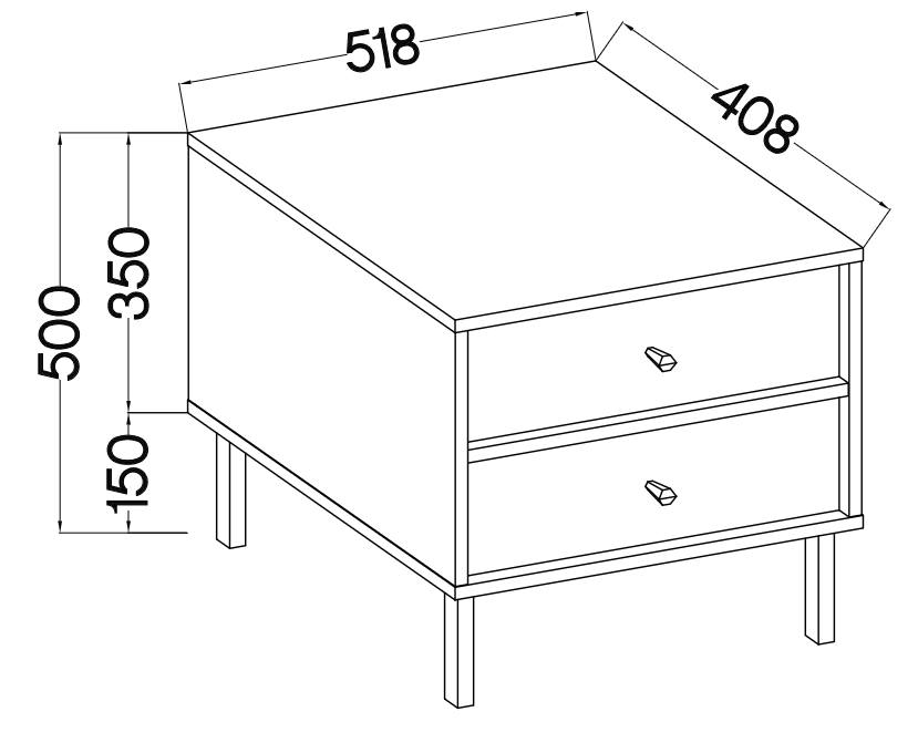 LE Tokyo Nightstand 801 - Black Graphite