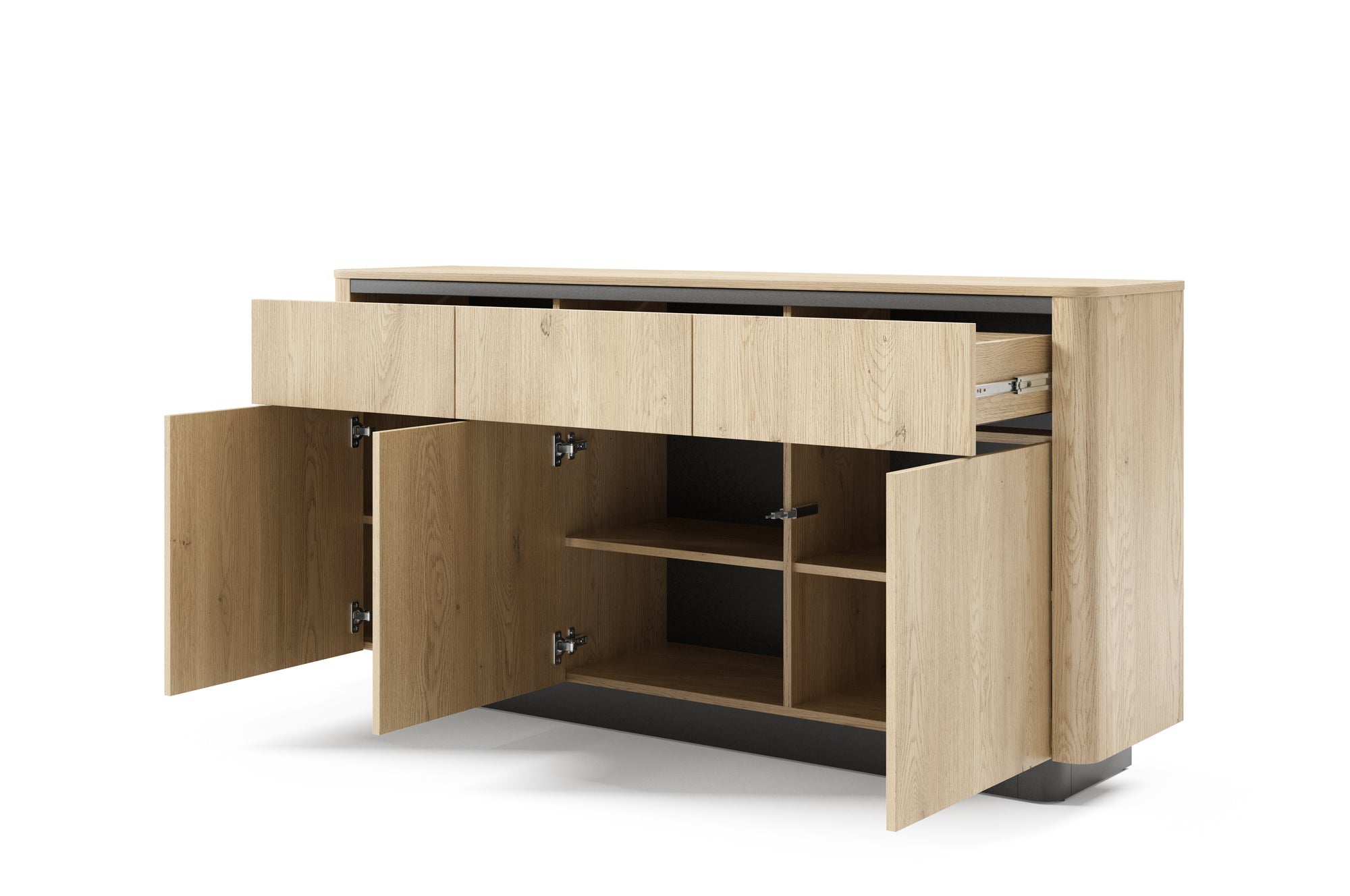 Lask Torro – Sideboard 163 cm with 3 Drawers and 3 Doors (163.2 × 82.9 × 38.1 cm)