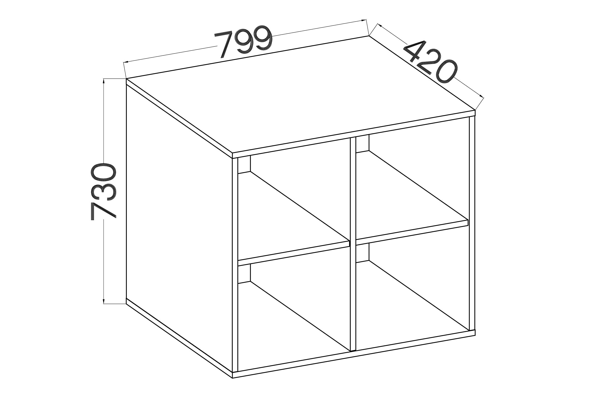 LE Malta 103 Upper Cabinet/Bookcase in Light Grey