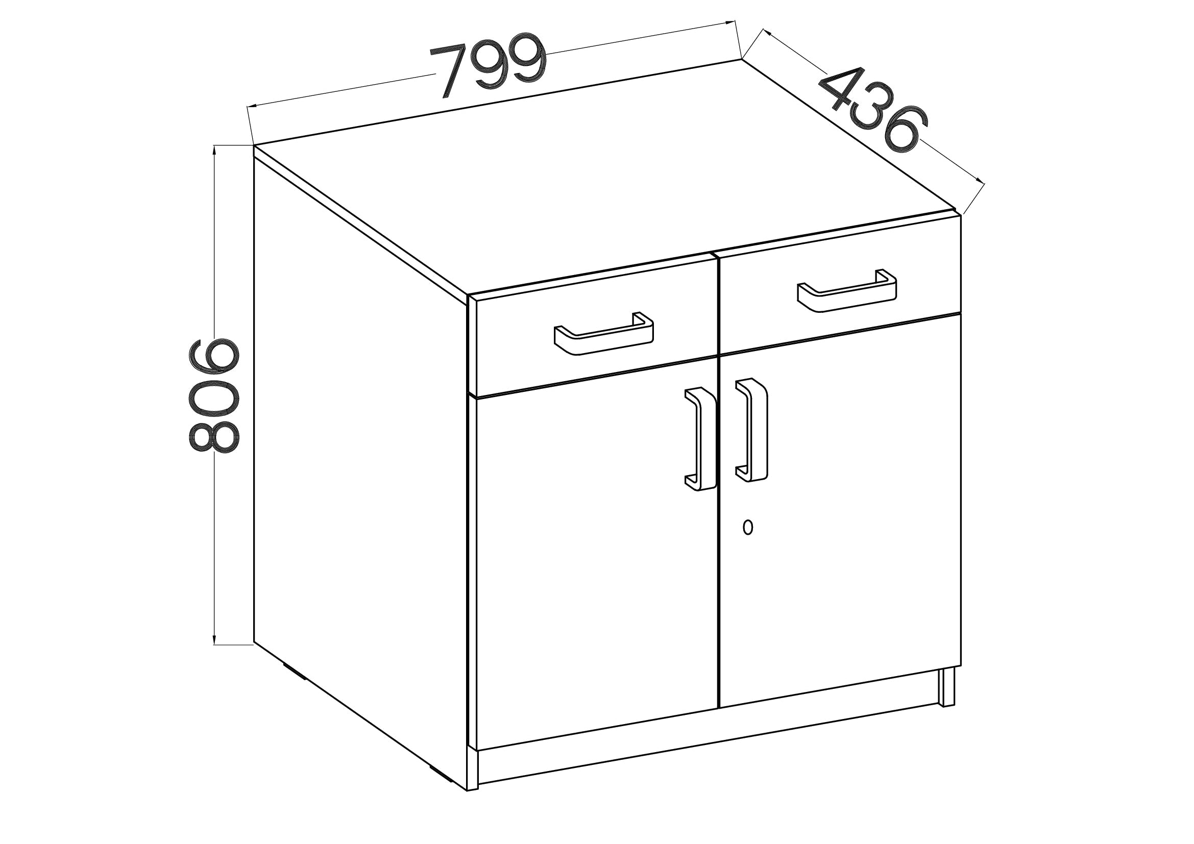 LE Malta 105 2F 2S Lower Cabinet in Light Grey