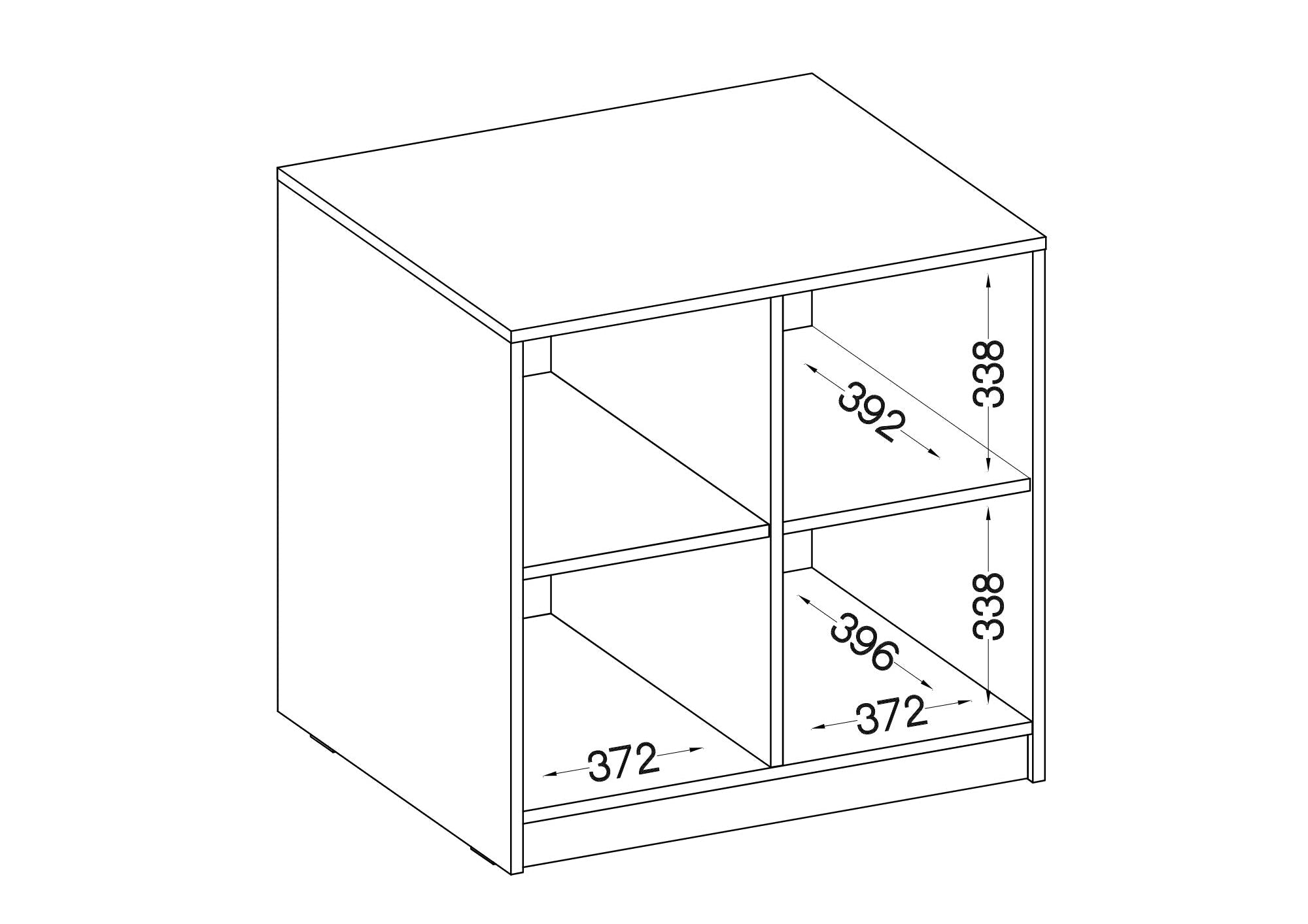 LE Malta 101 Lower Cabinet/Bookcase in Light Grey