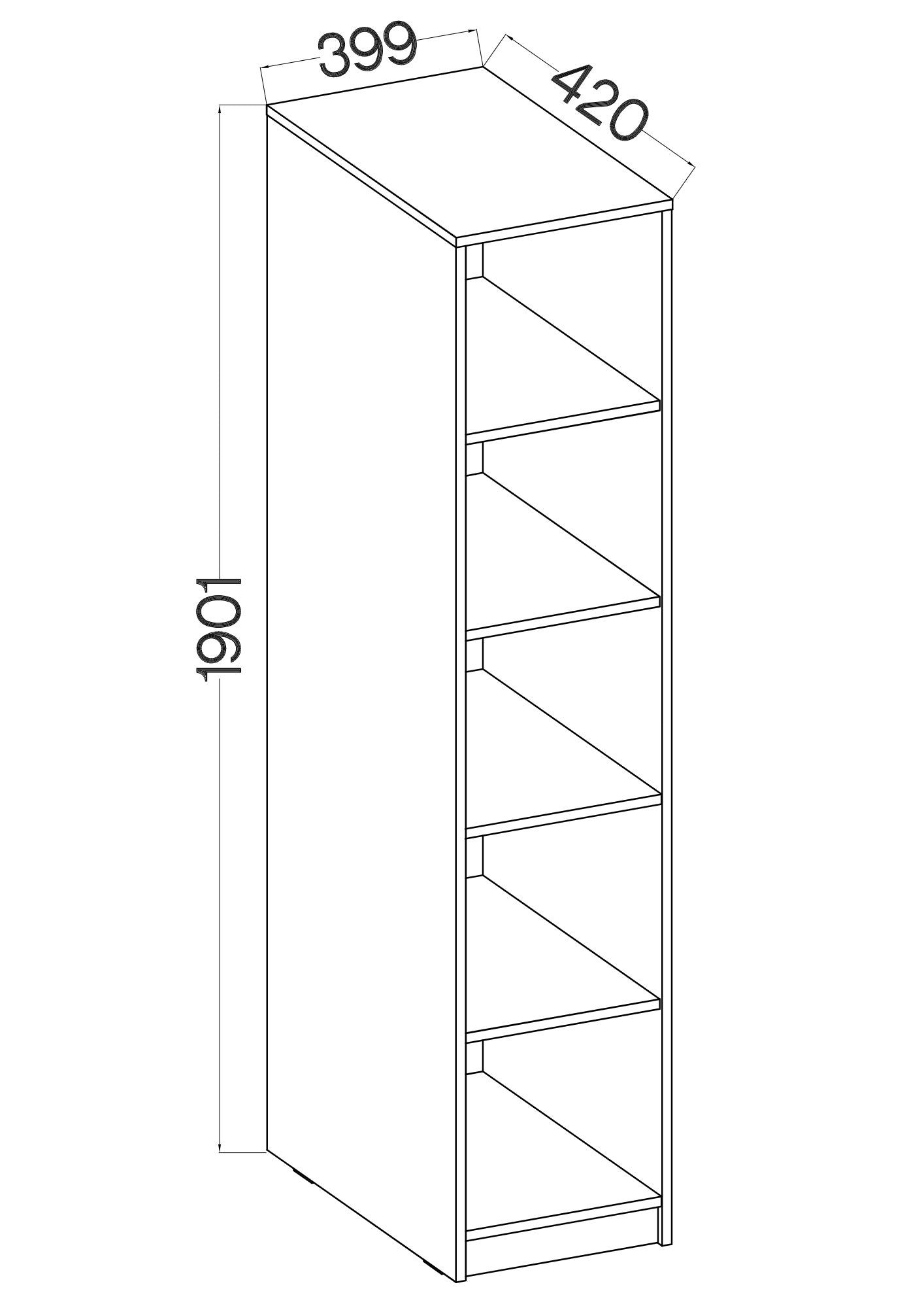 LE Malta 109 Lower Bookcase in Artisan Oak