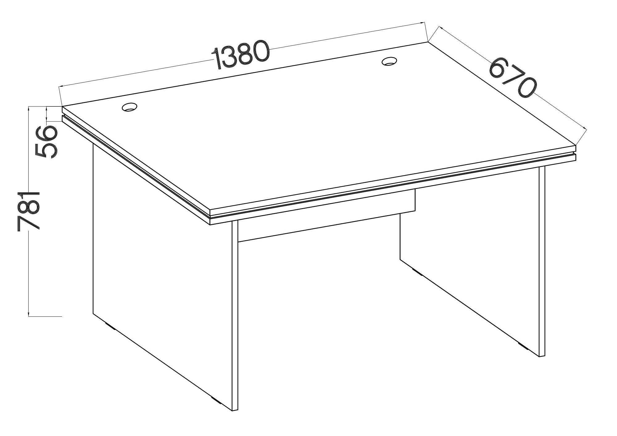 LE Malta 180 Desk in Light Grey