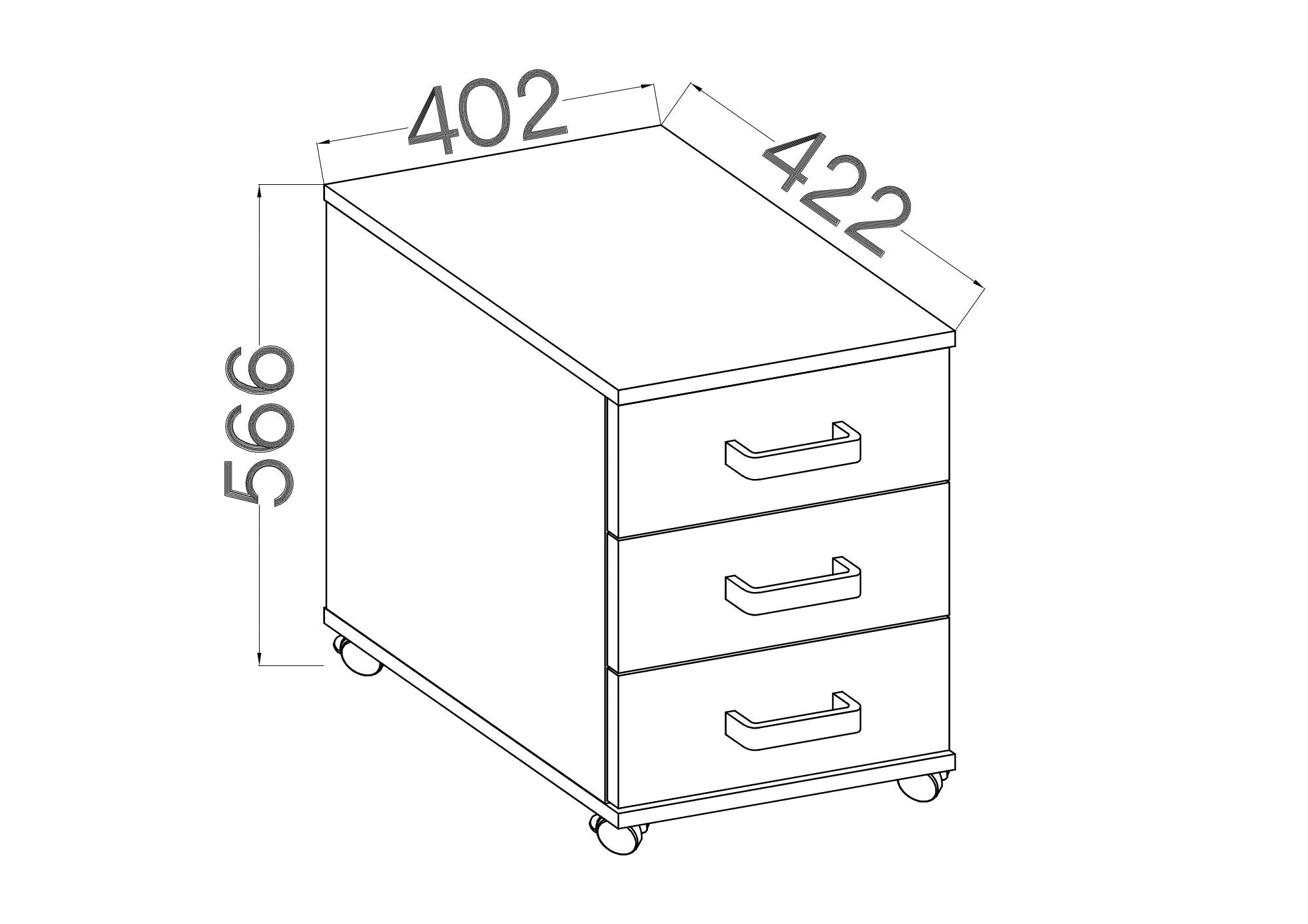 LE Malta 201 3S Mobile Pedestal in Light Grey