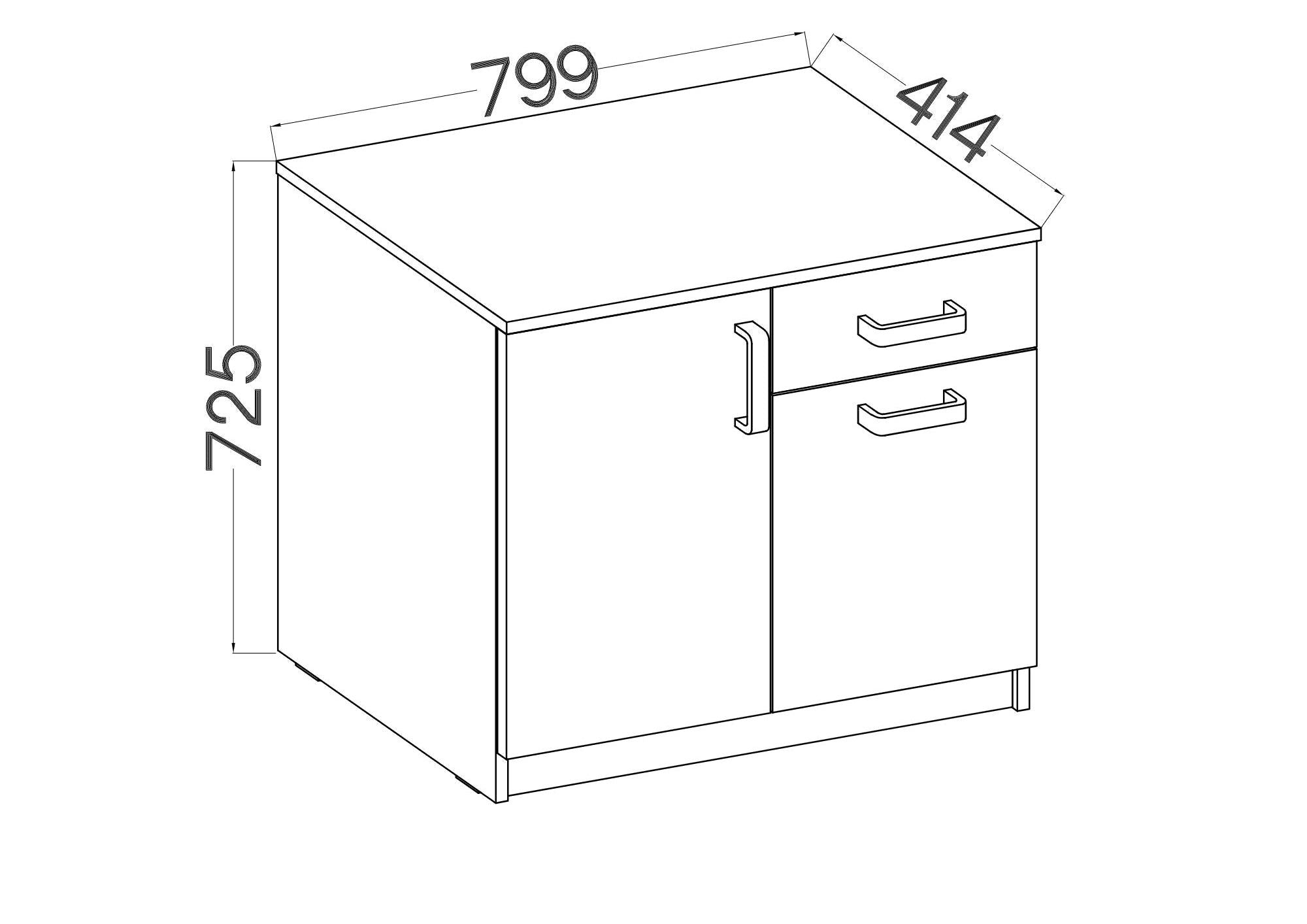 LE Malta 820 2F1S Sideboard in Light Grey