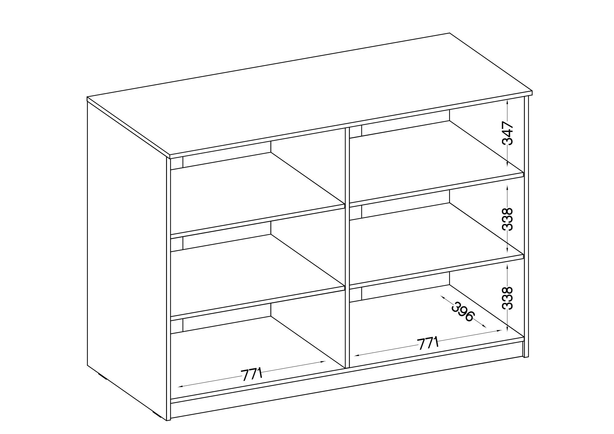 LE Malta 860 Lower Bookcase in Artisan Oak
