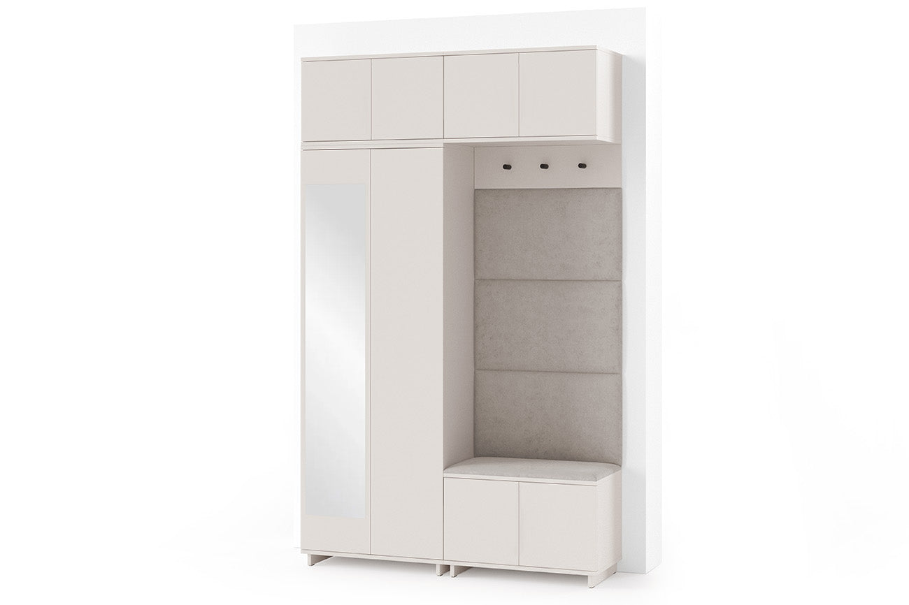 PK Bianco 1 Hallway Wardrobe Set - Upholstered Panels in Various Colours