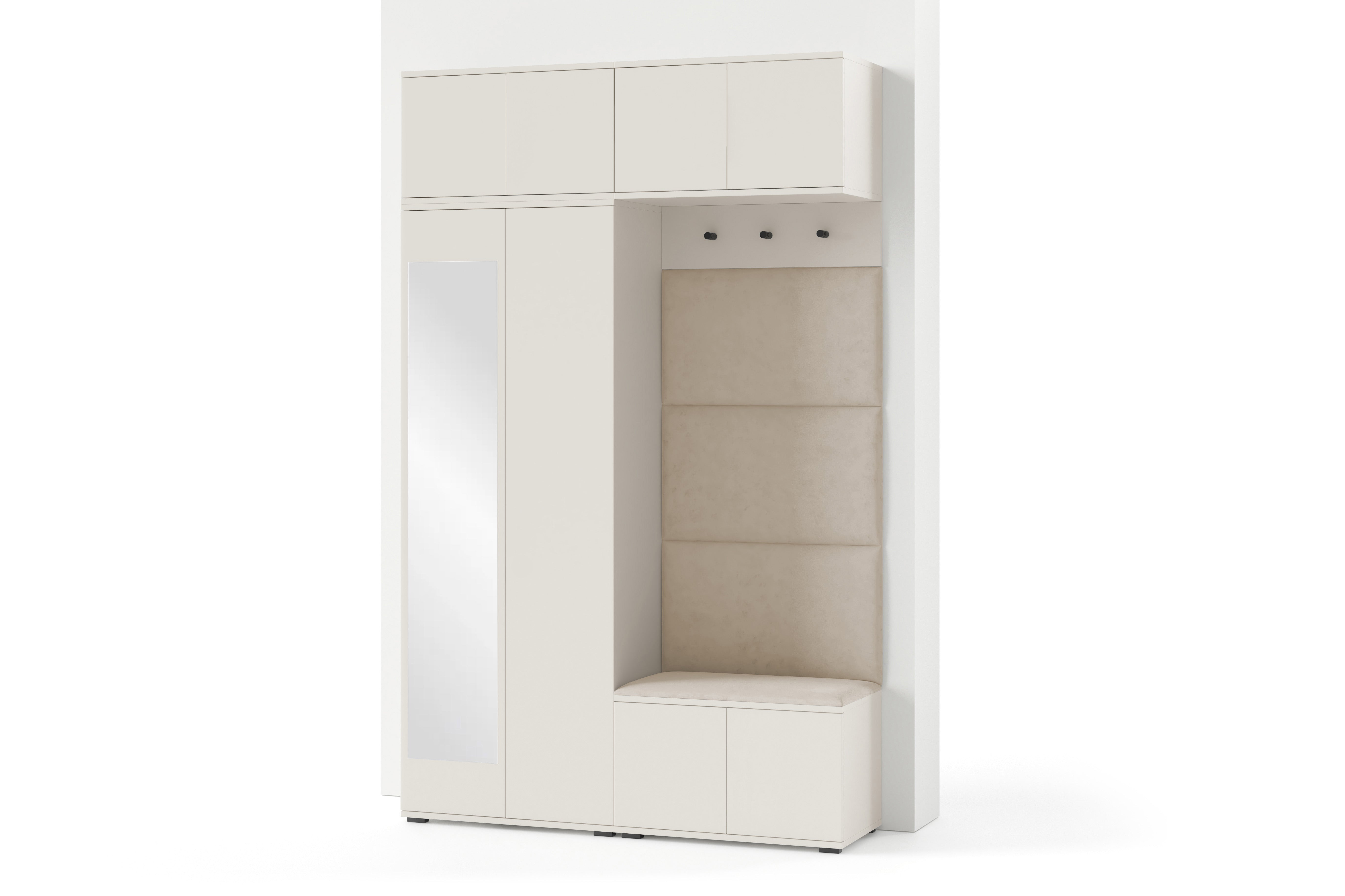 PK Bianco 1 Hallway Wardrobe Set - Upholstered Panels in Various Colours