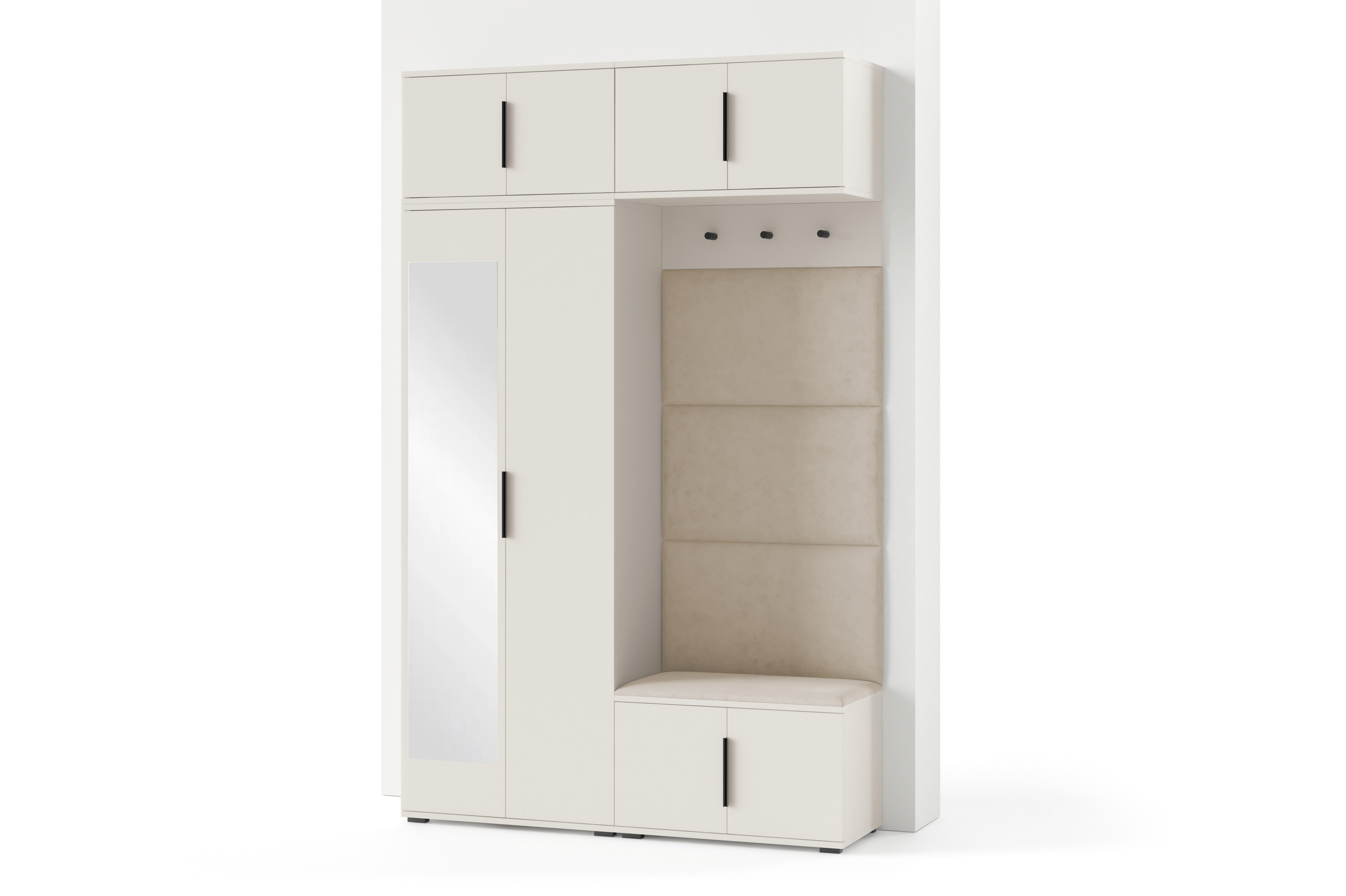 PK Bianco 1 Hallway Wardrobe Set - Upholstered Panels in Various Colours