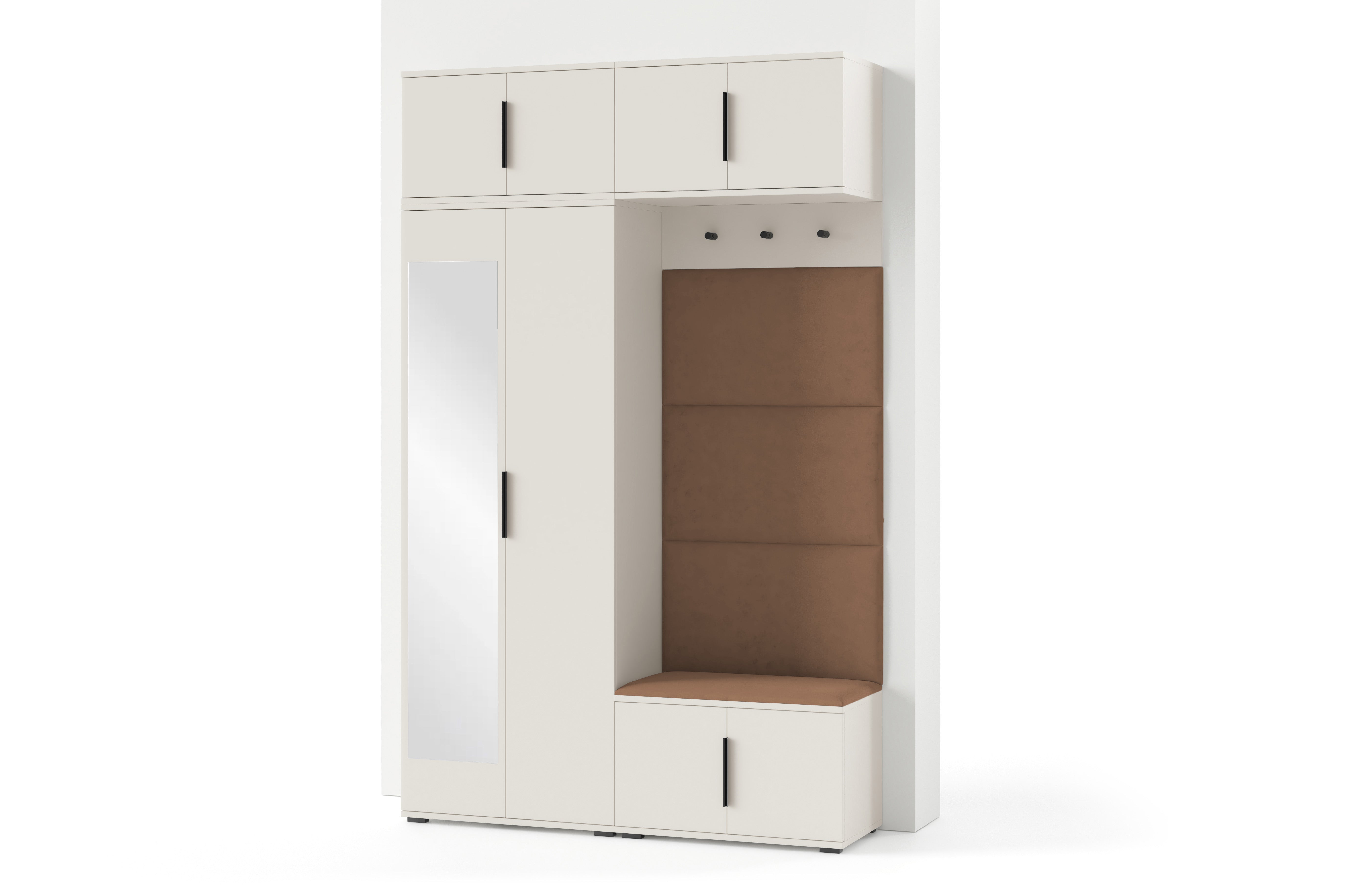 PK Bianco 1 Hallway Wardrobe Set - Upholstered Panels in Various Colours