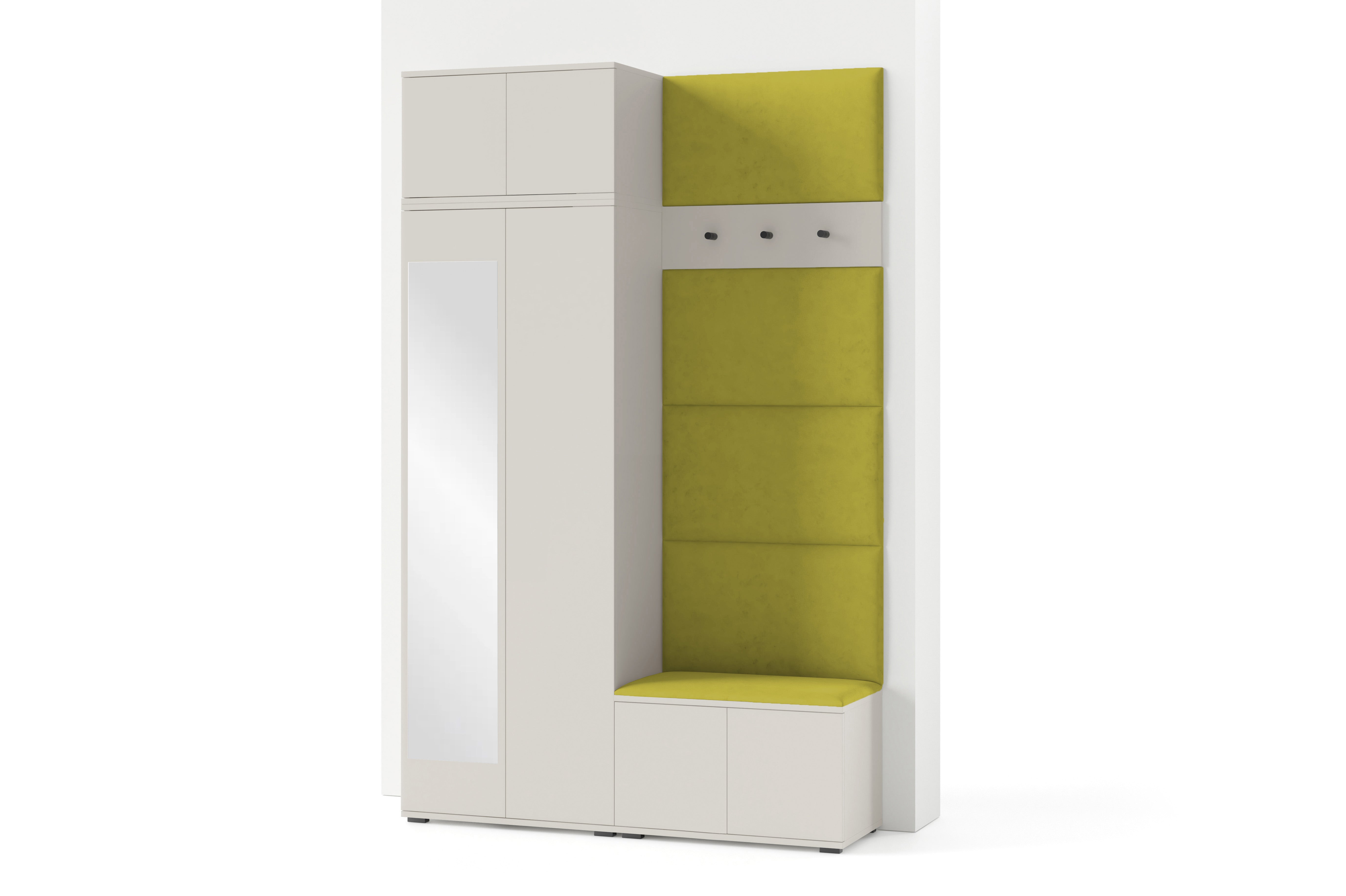 PK Bianco 4 Hallway Wardrobe Set - Upholstered Panels in Various Colours