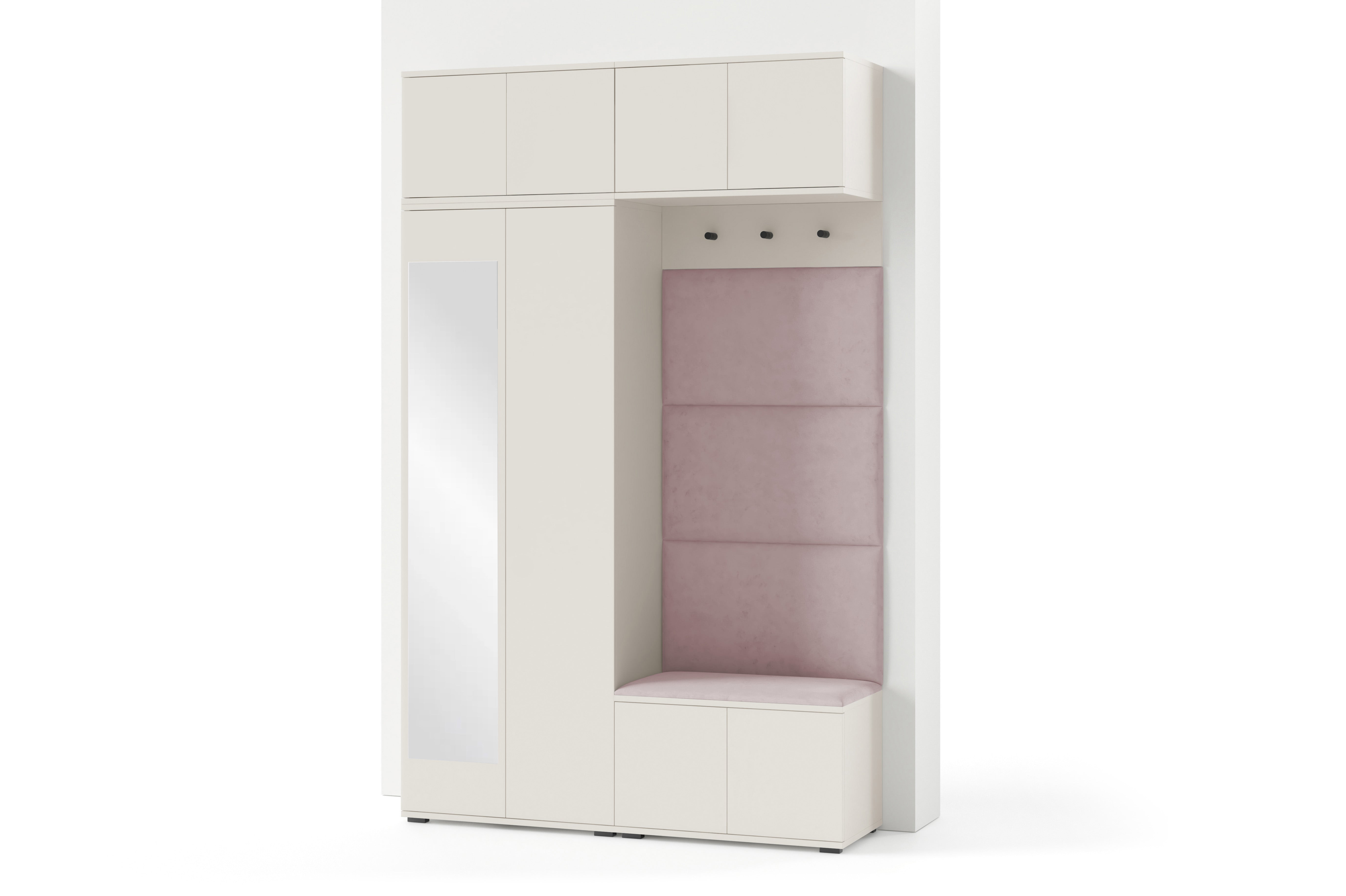PK Bianco 1 Hallway Wardrobe Set - Upholstered Panels in Various Colours