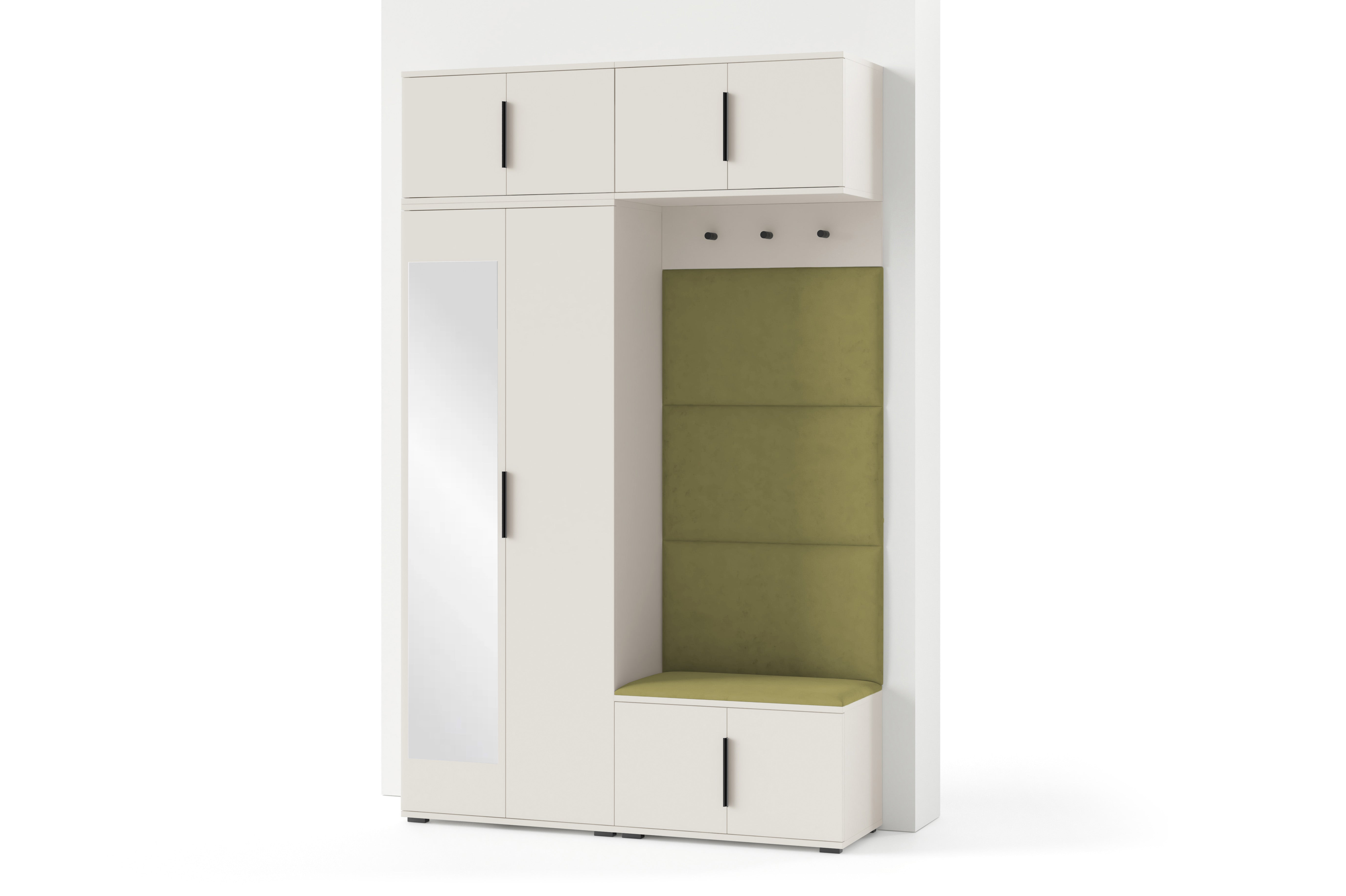 PK Bianco 1 Hallway Wardrobe Set - Upholstered Panels in Various Colours
