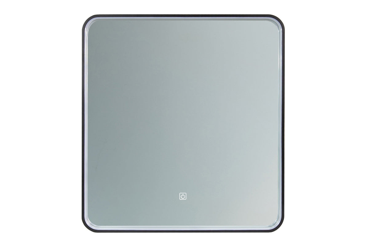 Vega LU LED 60 – Rectangular LED Bathroom Mirror with Black Frame, 60 × 65 cm