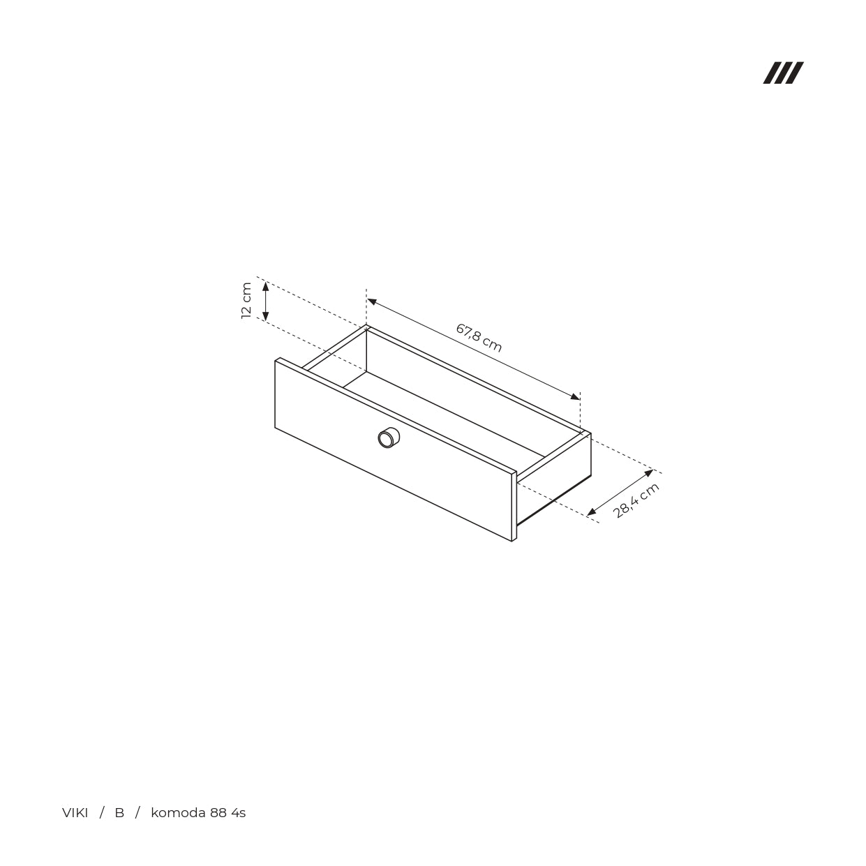 Lask Viki – Kommode 88 cm