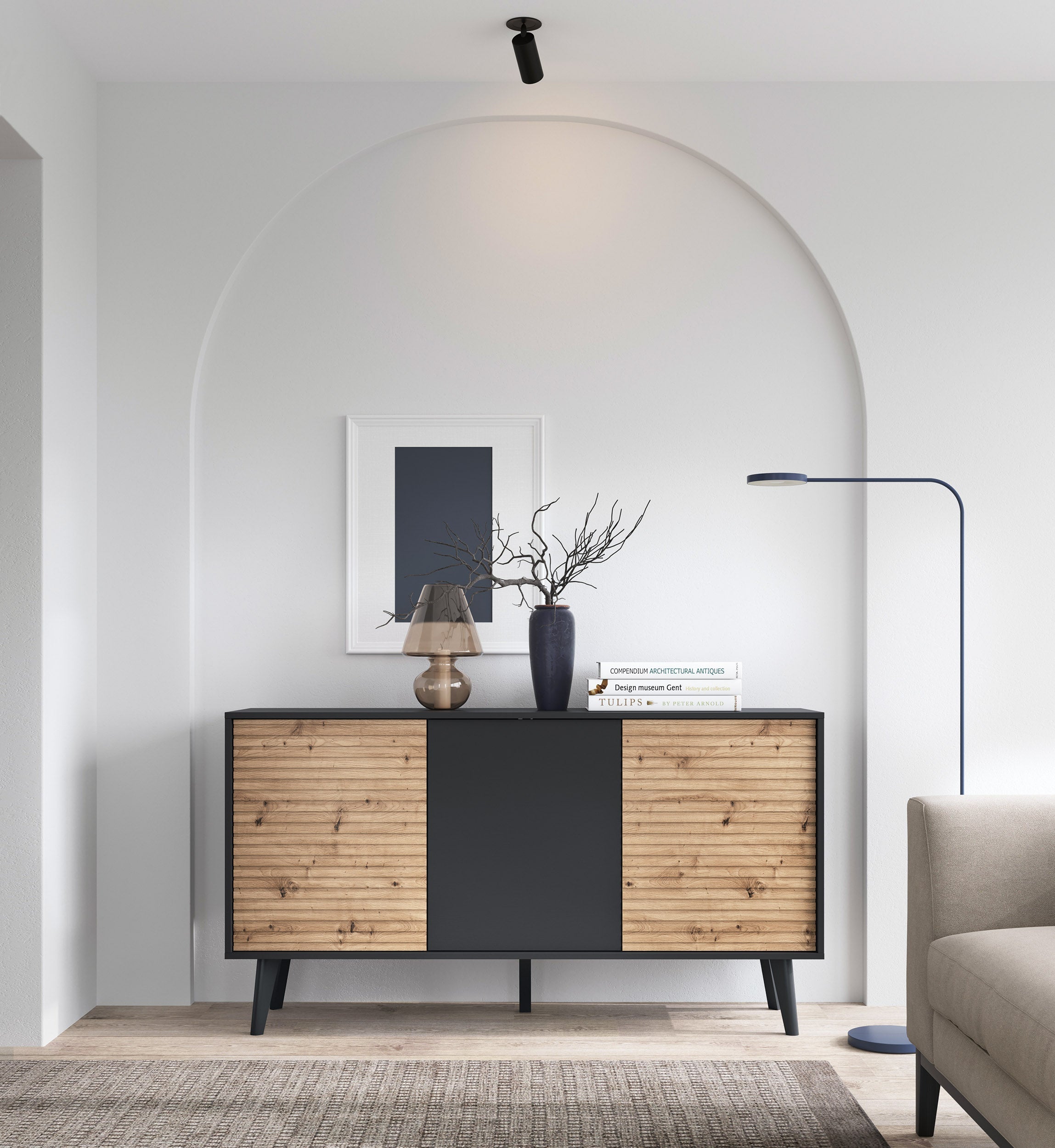 Willow Dresser - Kommode mit drei Türen im Push to Open System