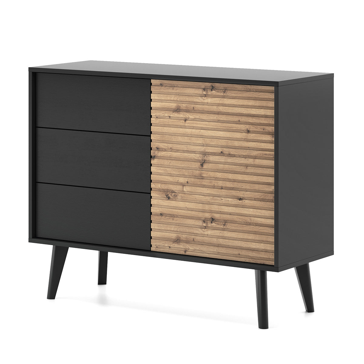 Willow Chest of Drawers - Scandic Style whit One Push to Open System Doors and Three Drawers