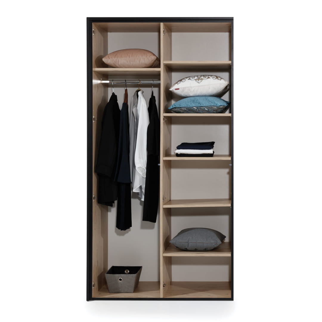 NE Glass Loft 2-Door Wardrobe with Mirror – 109 cm