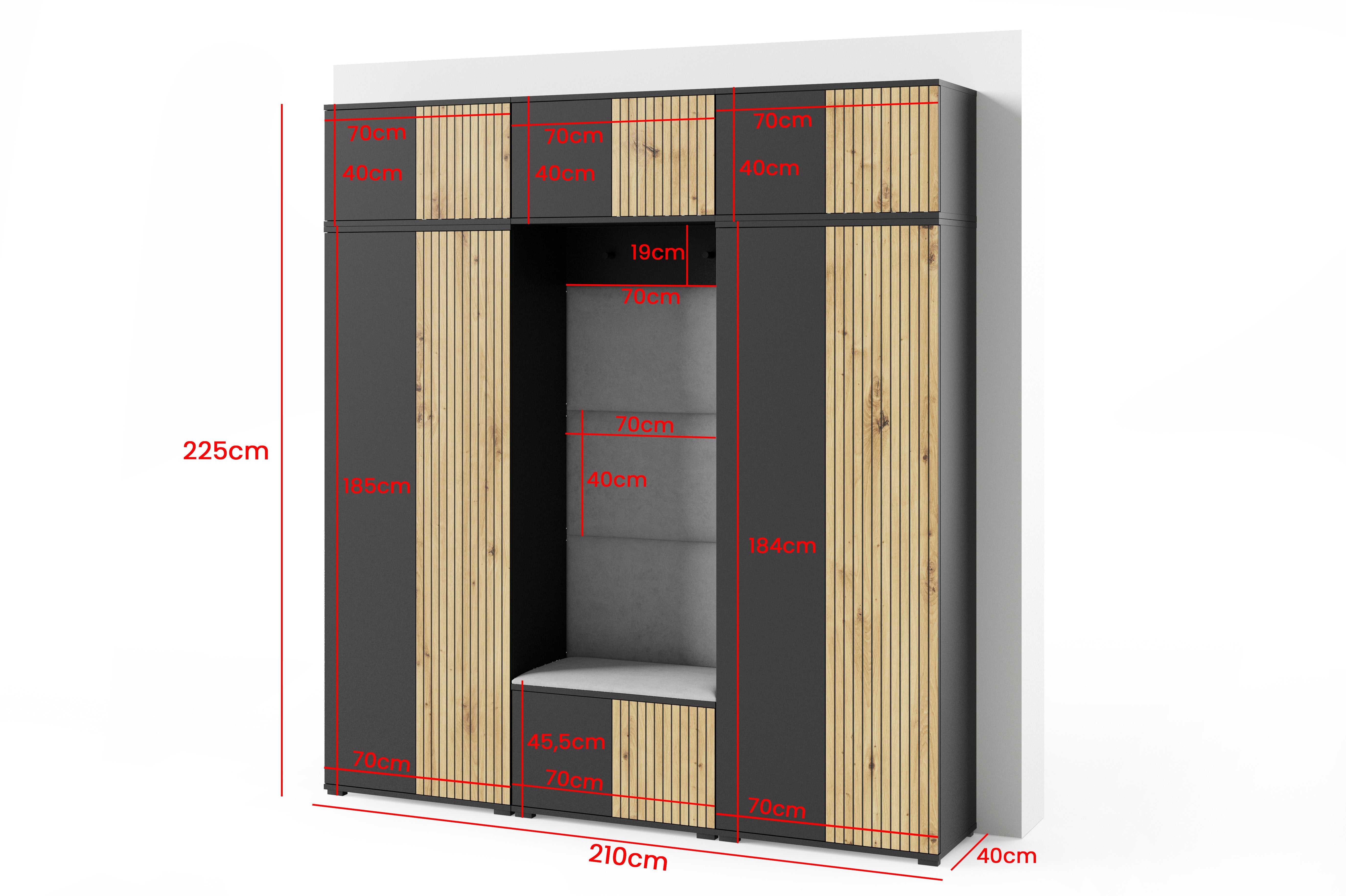 PK Ross 4 Hallway Set – Upholstered Panels in Various Colours