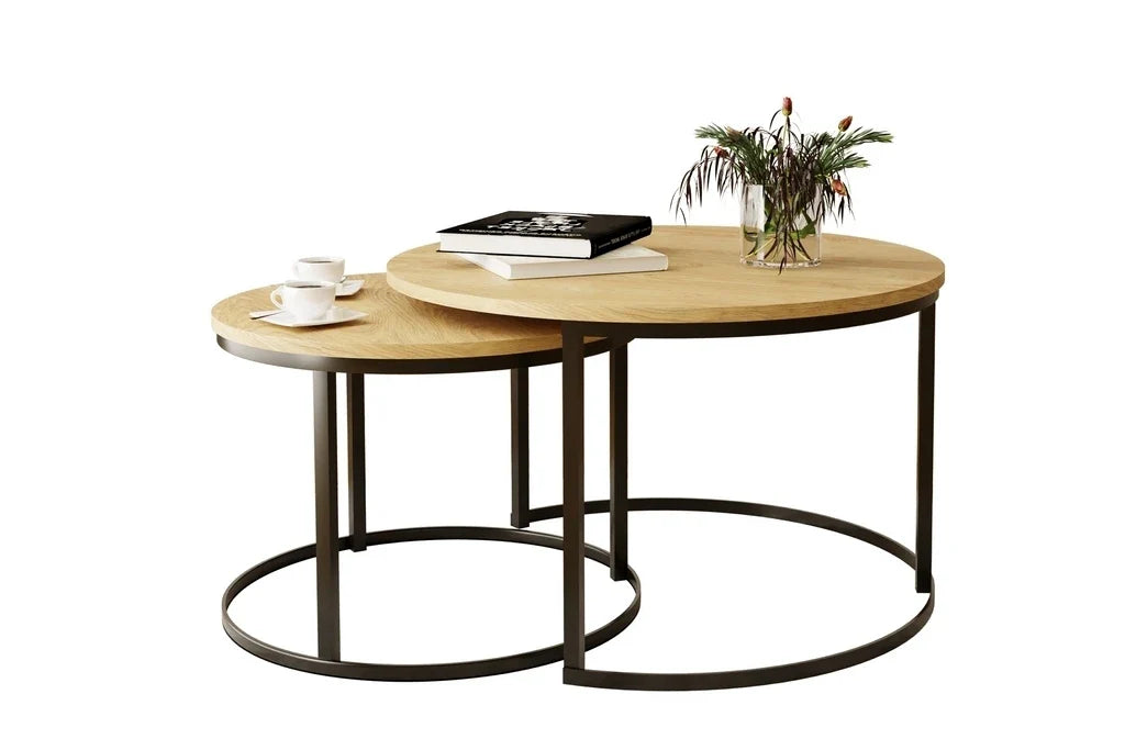 Agra Moderner 2-in-1 Couchtisch Hickory