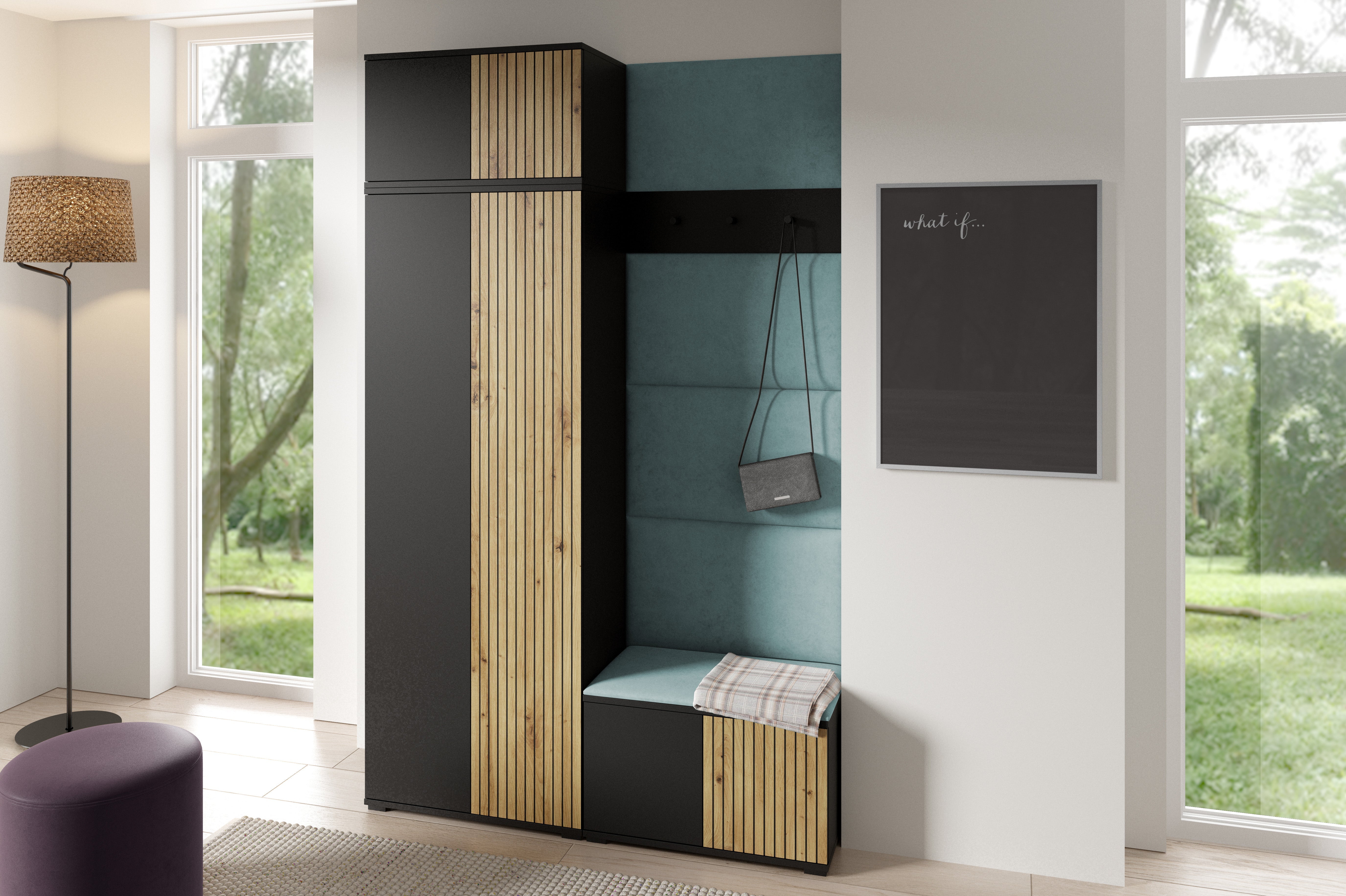 PK Ross 2 Hallway Set – Upholstered Panels in Various Colours