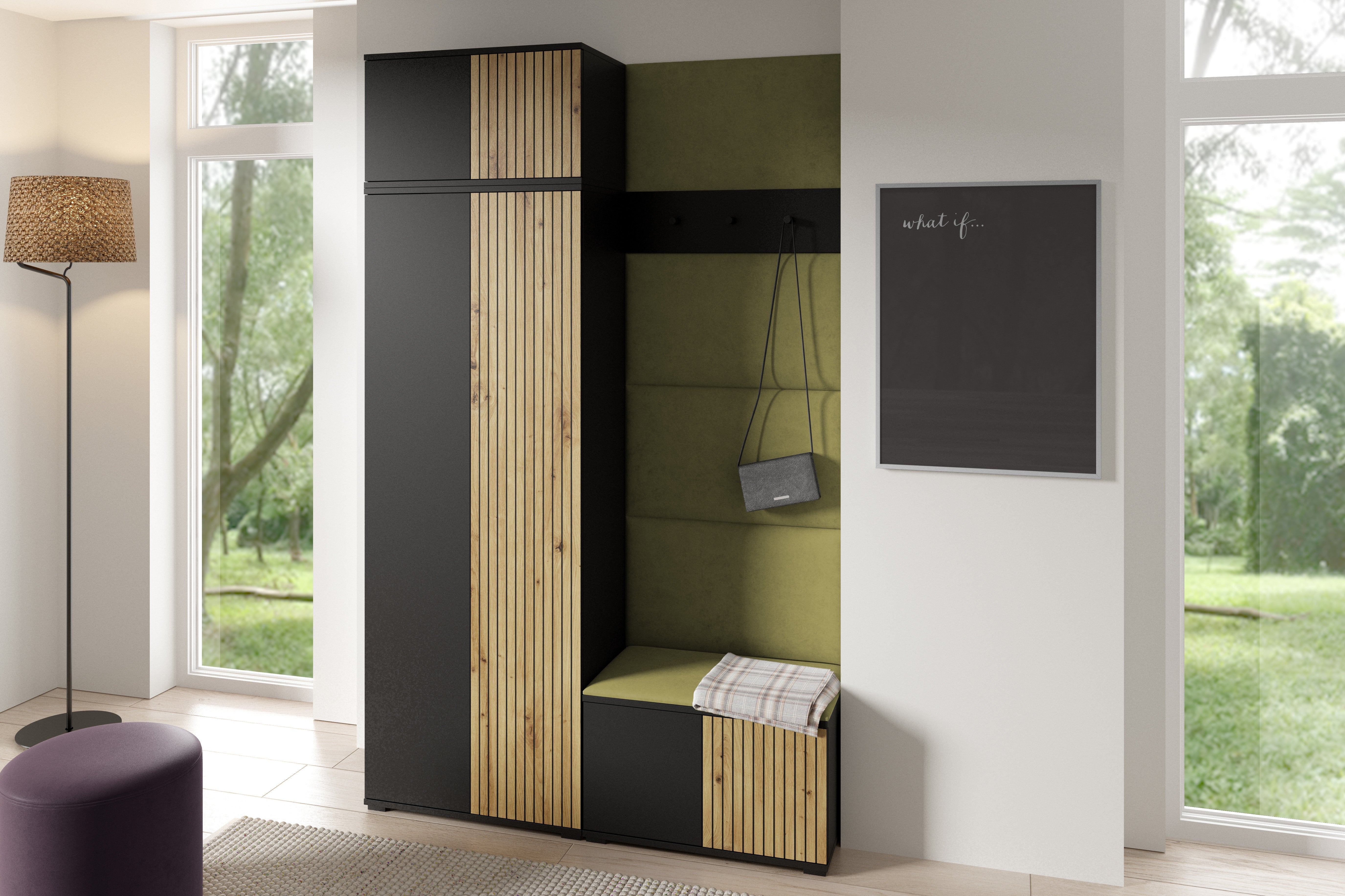 PK Ross 2 Hallway Set – Upholstered Panels in Various Colours