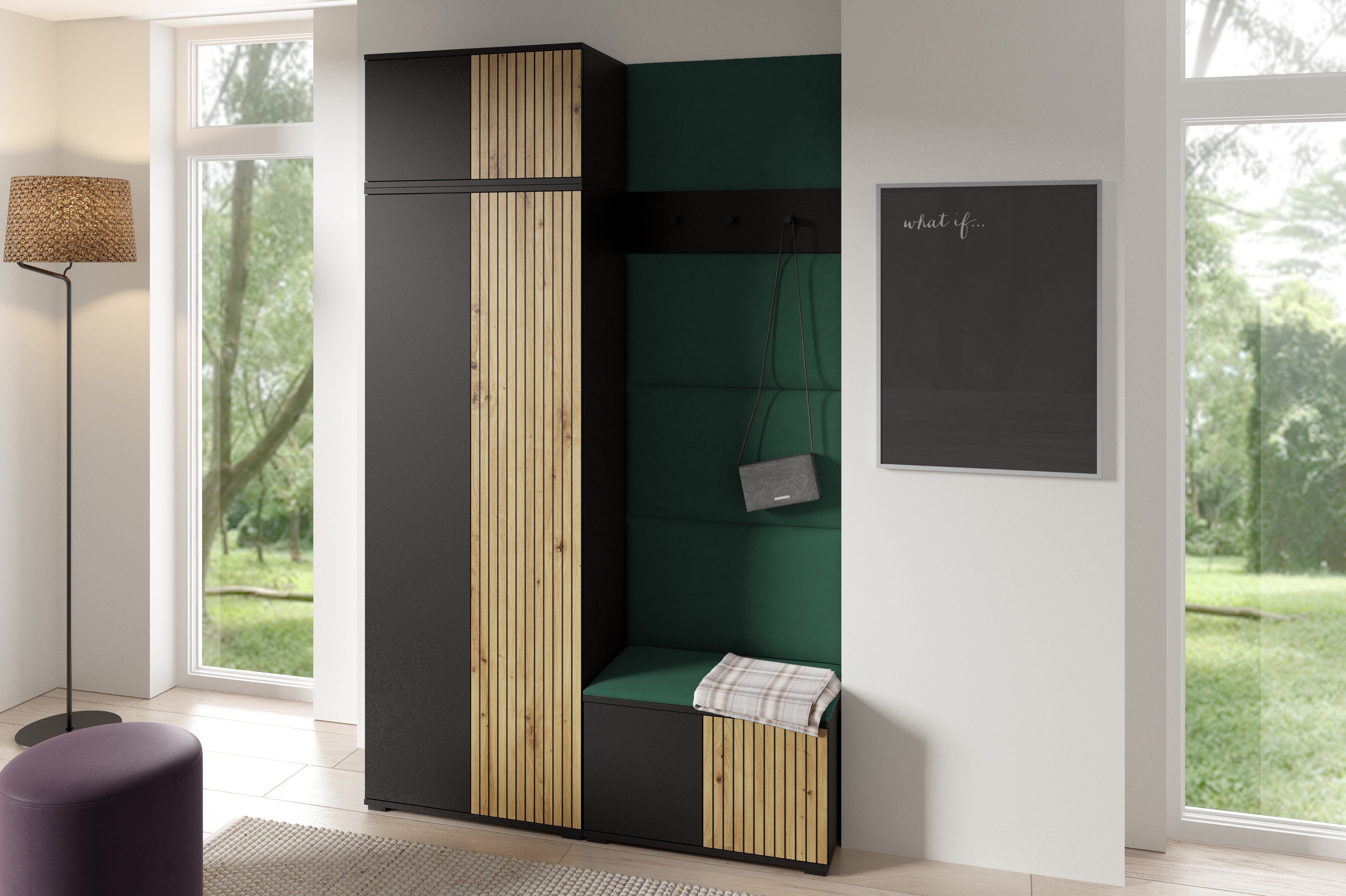 PK Ross 2 Hallway Set – Upholstered Panels in Various Colours