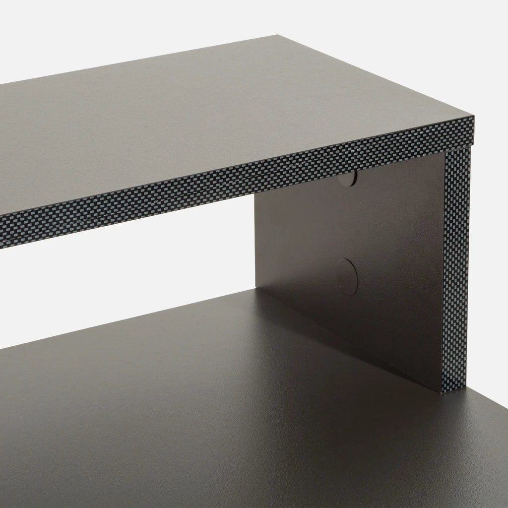 MO Carbon Desk with Shelves, Gray