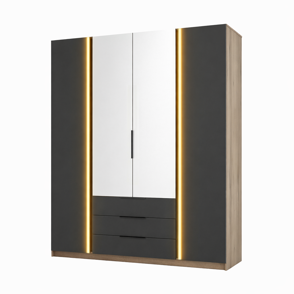 LE KAJA EV/BL 2F 2 3S Kleiderschrank mit Spiegel