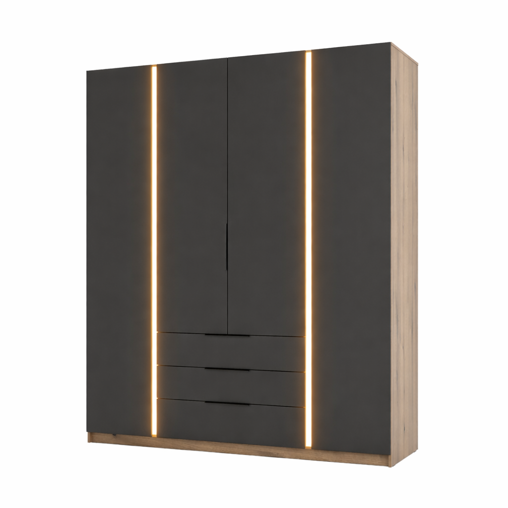 LE KAJA EV/BL 4F 3S Kleiderschrank