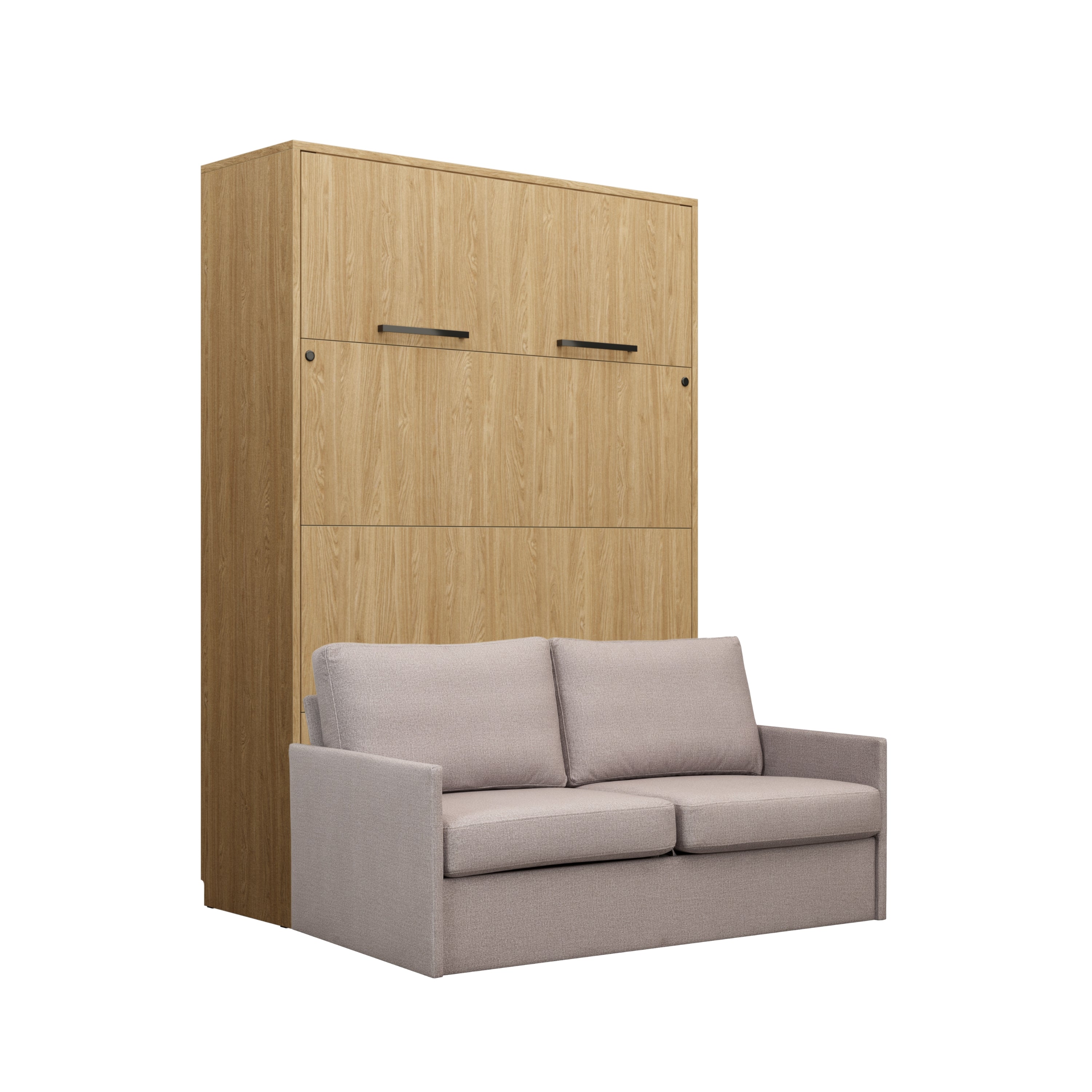 Genius Schrankbett mit Sofa Wildeiche geölt – für Matratze 140x200 cm