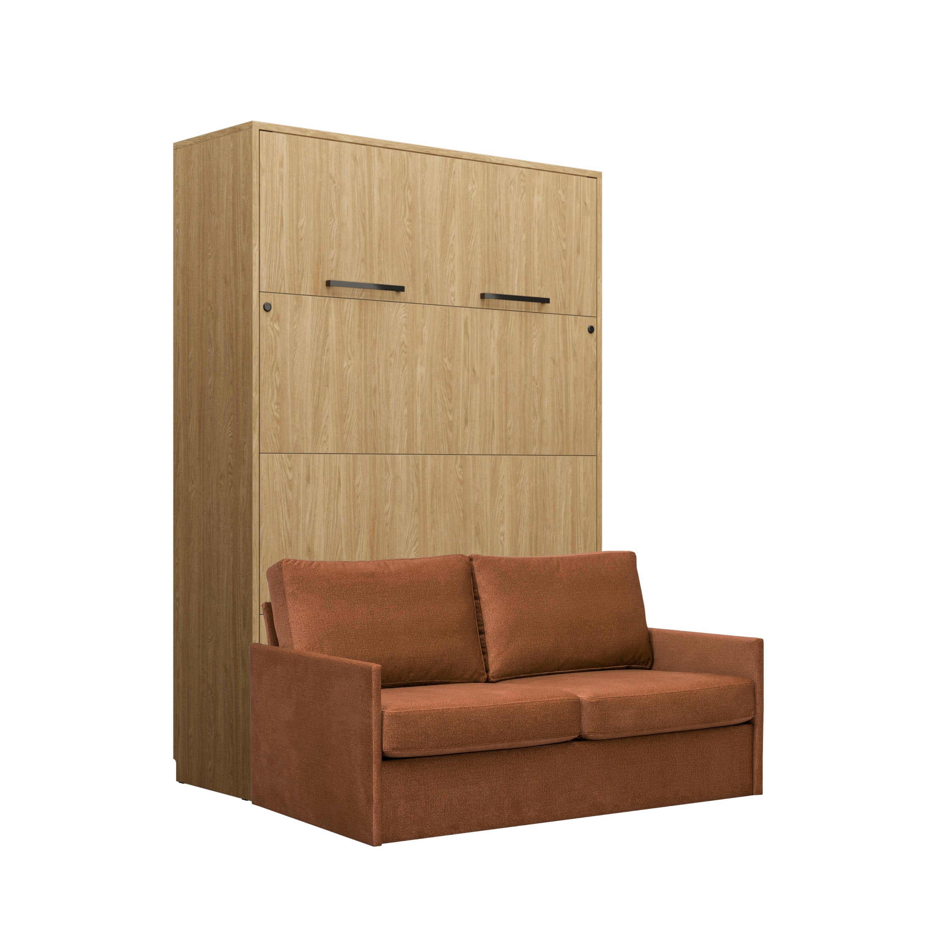 Genius Schrankbett mit Sofa Wildeiche geölt – für Matratze 140x200 cm