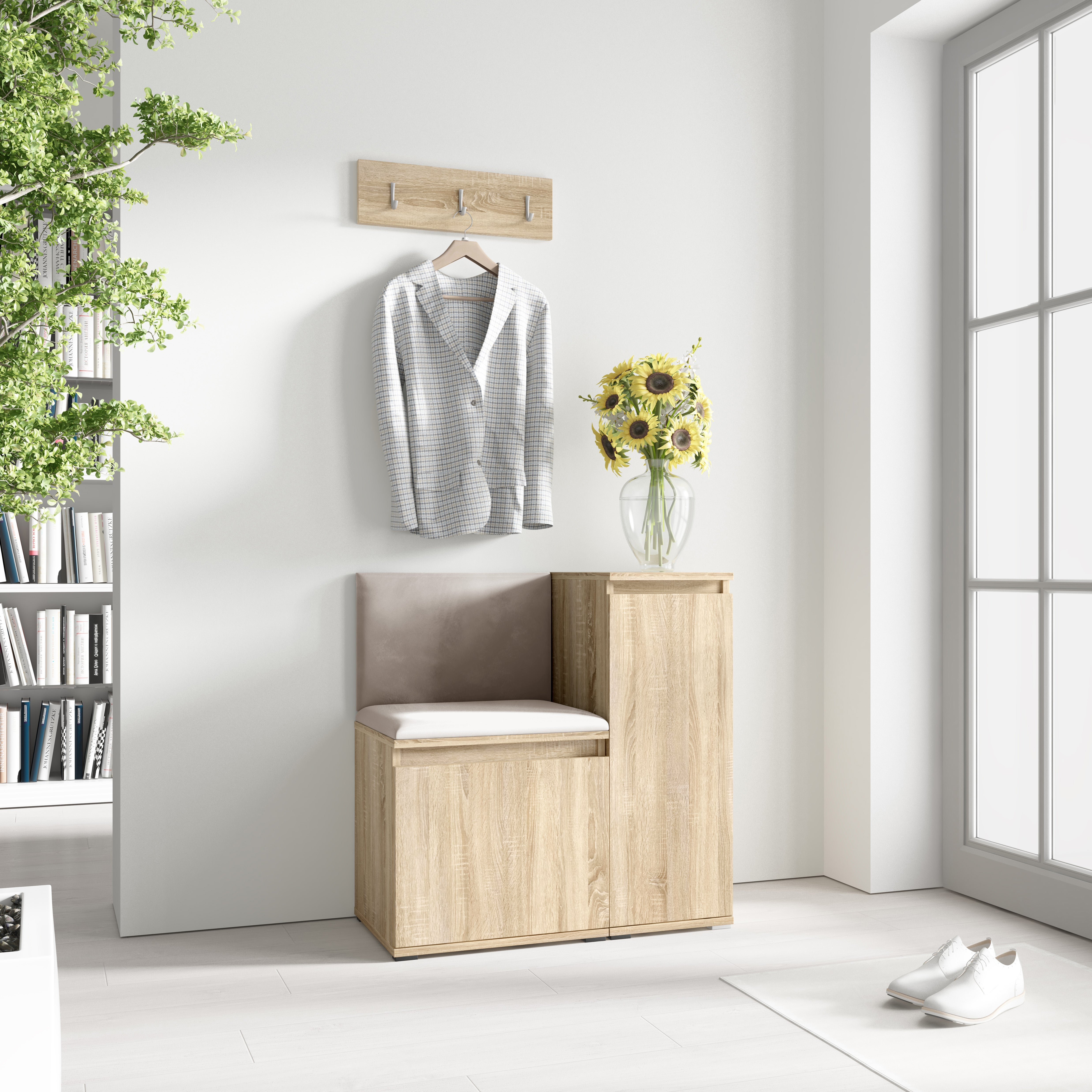 PK Emi 30 Flurschrank Sonoma Oak - Gepolsterte Paneele in verschiedenen Farben