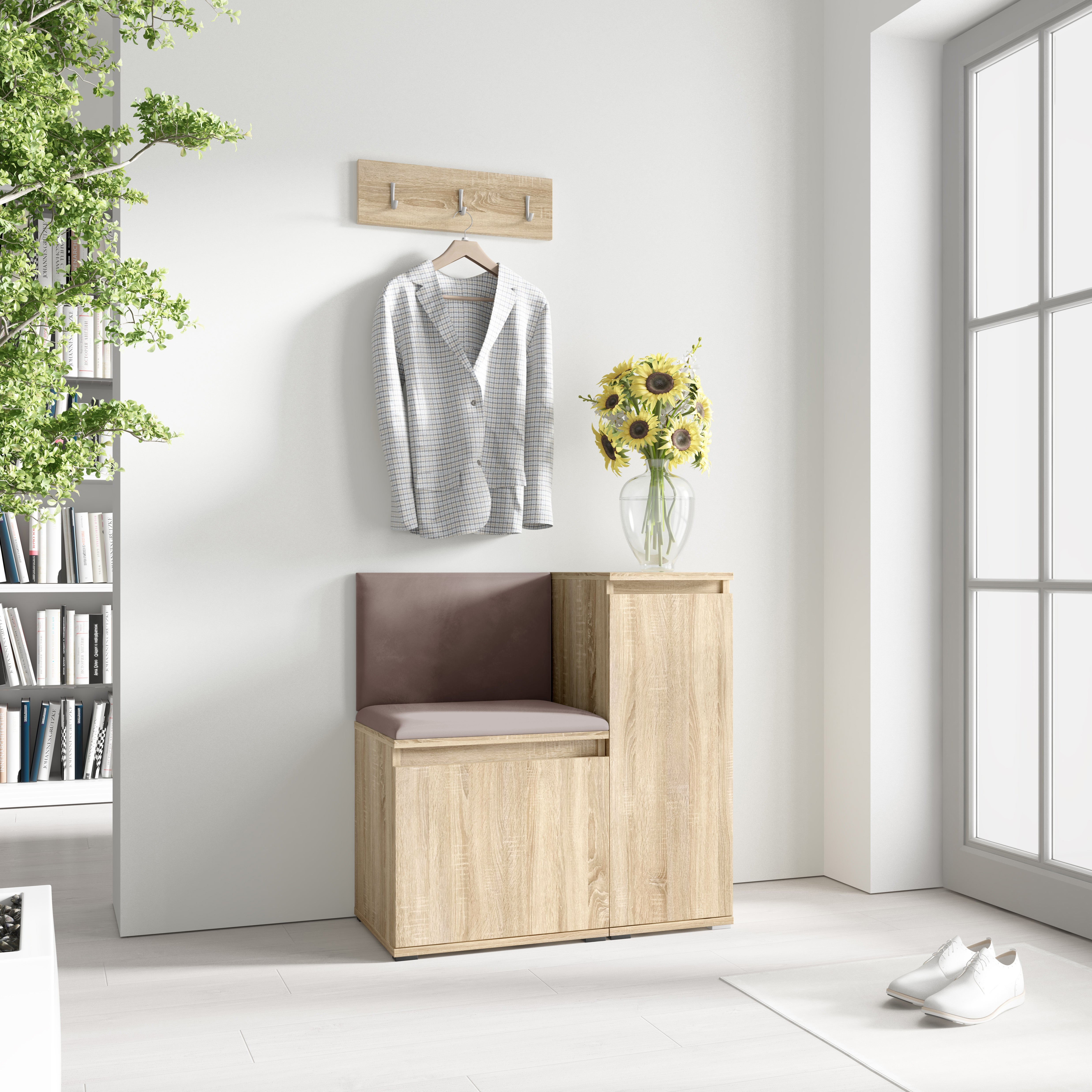 PK Emi 30 Flurschrank Sonoma Oak - Gepolsterte Paneele in verschiedenen Farben