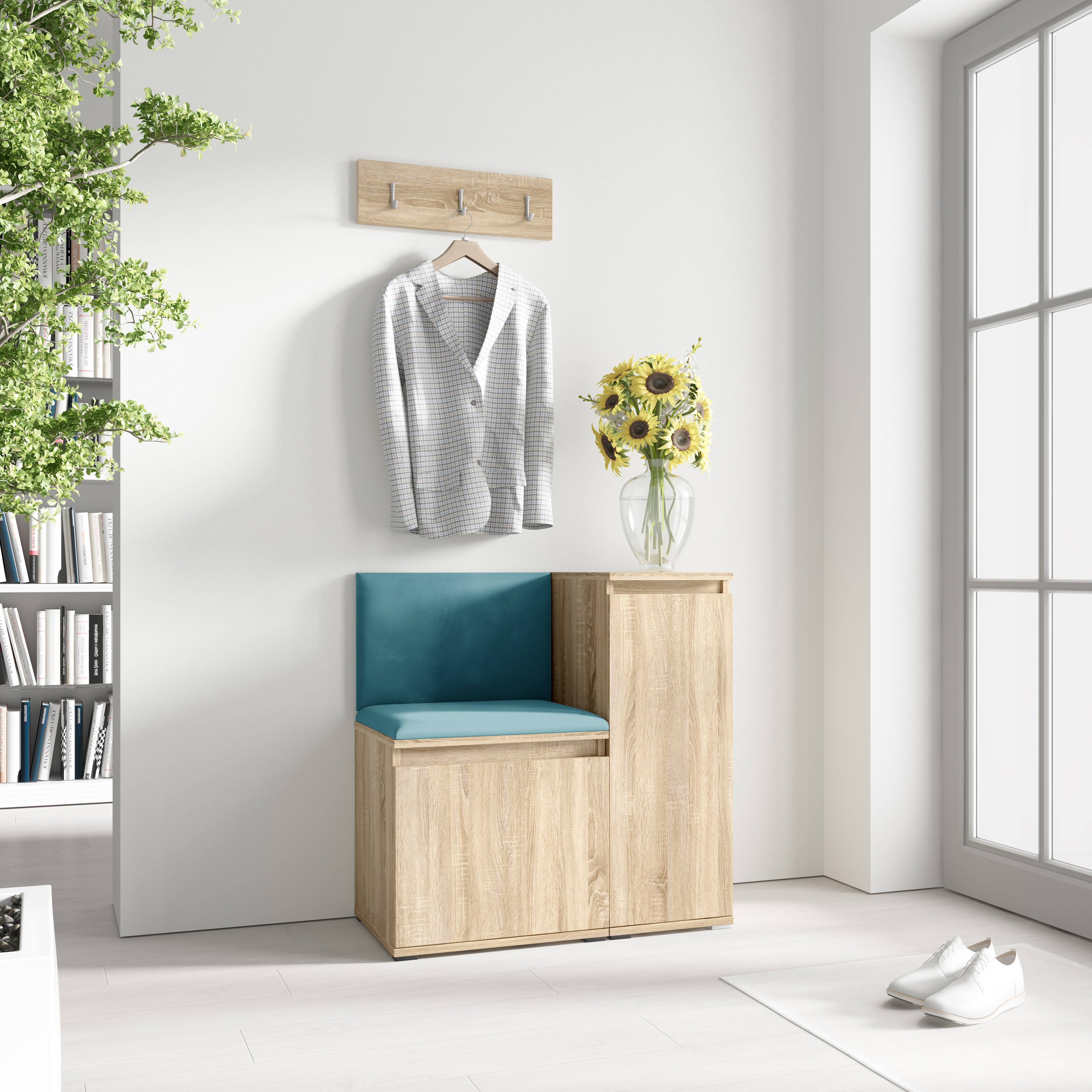 PK Emi 30 Flurschrank Sonoma Oak - Gepolsterte Paneele in verschiedenen Farben