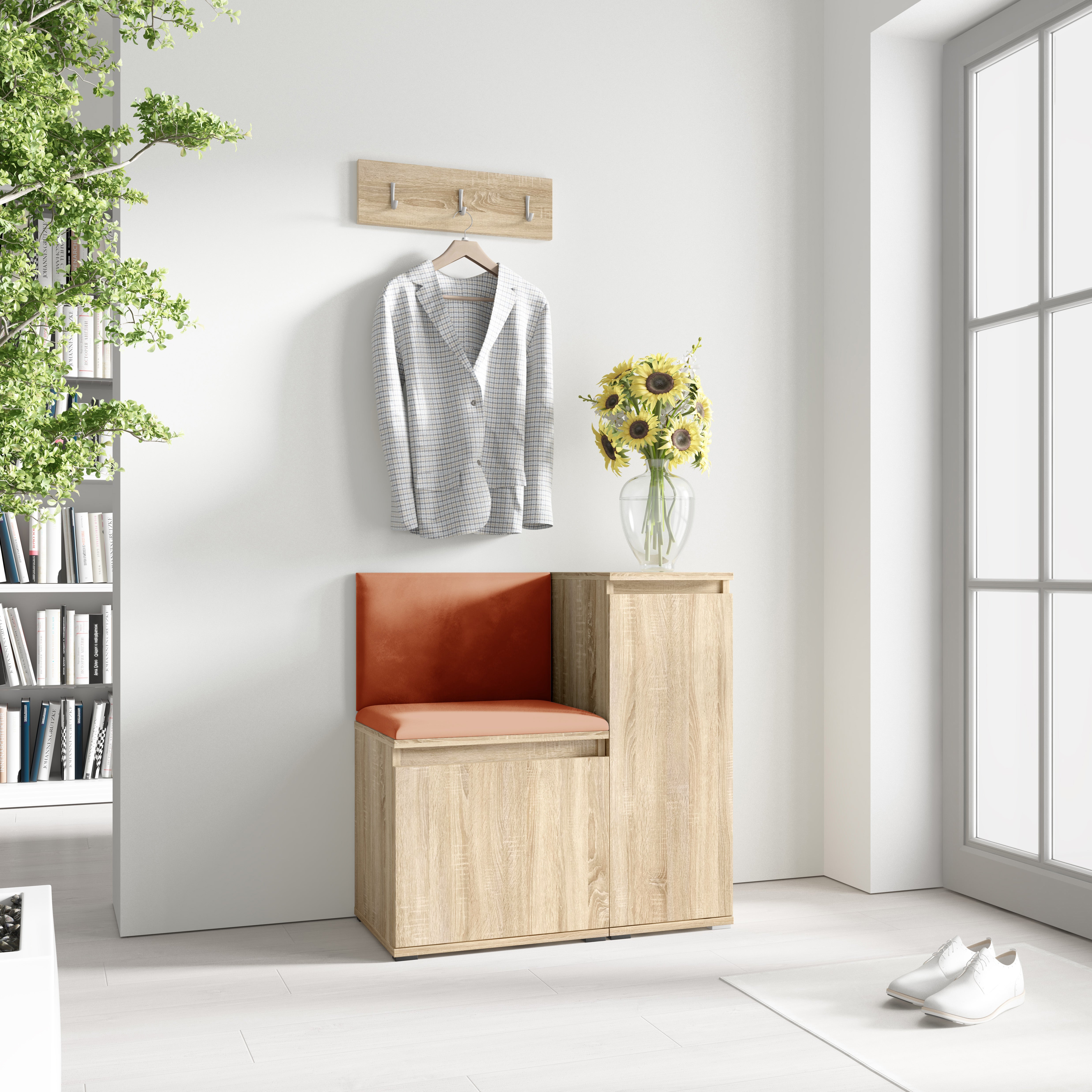 PK Emi 30 Flurschrank Sonoma Oak - Gepolsterte Paneele in verschiedenen Farben