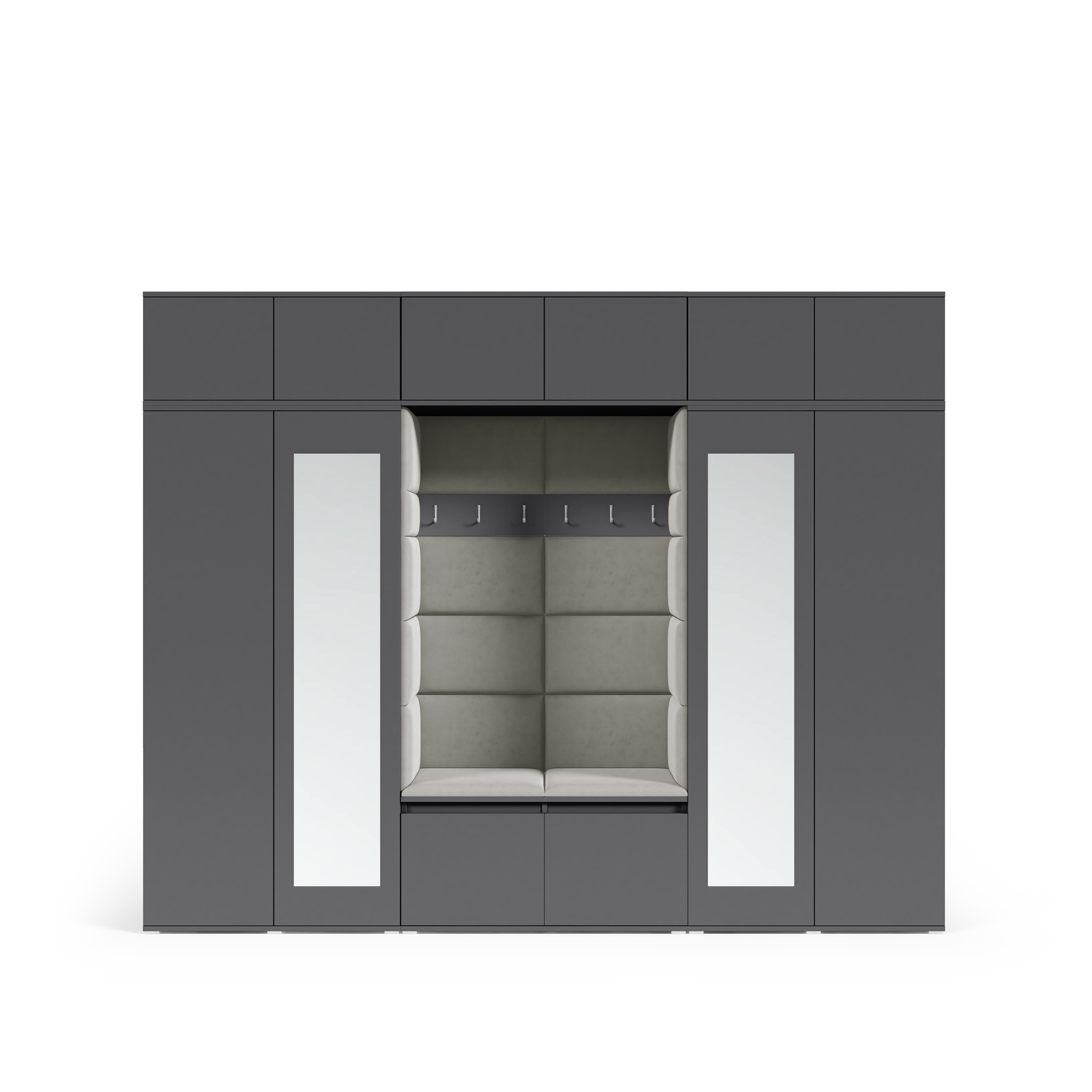 PK Emi 17 Hallway Wardrobe White - Upholstered Panels in Various Colours