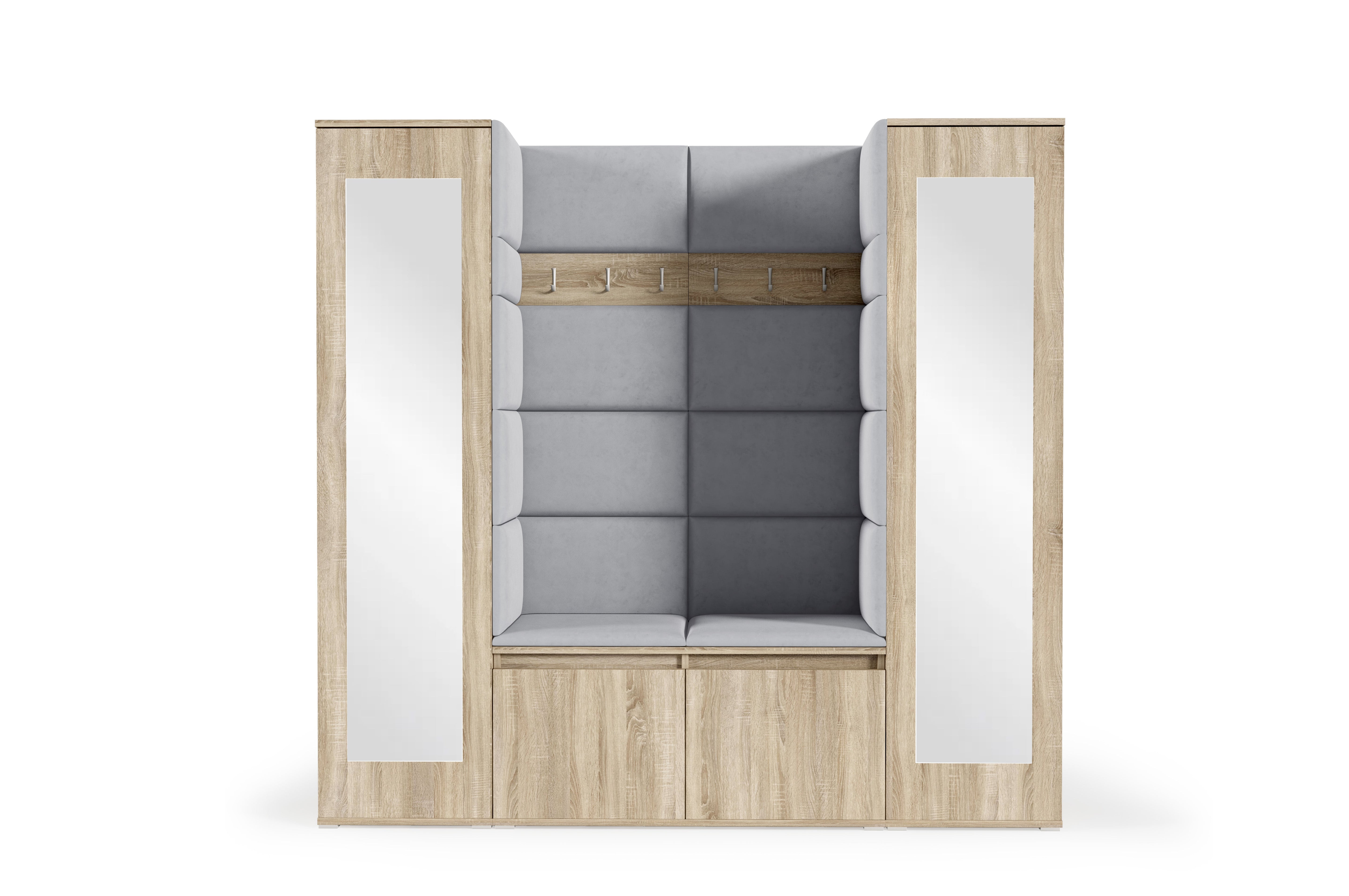 PK Emi 31 Hallway Wardrobe Sonoma Oak - Upholstered Panels in Various Colours