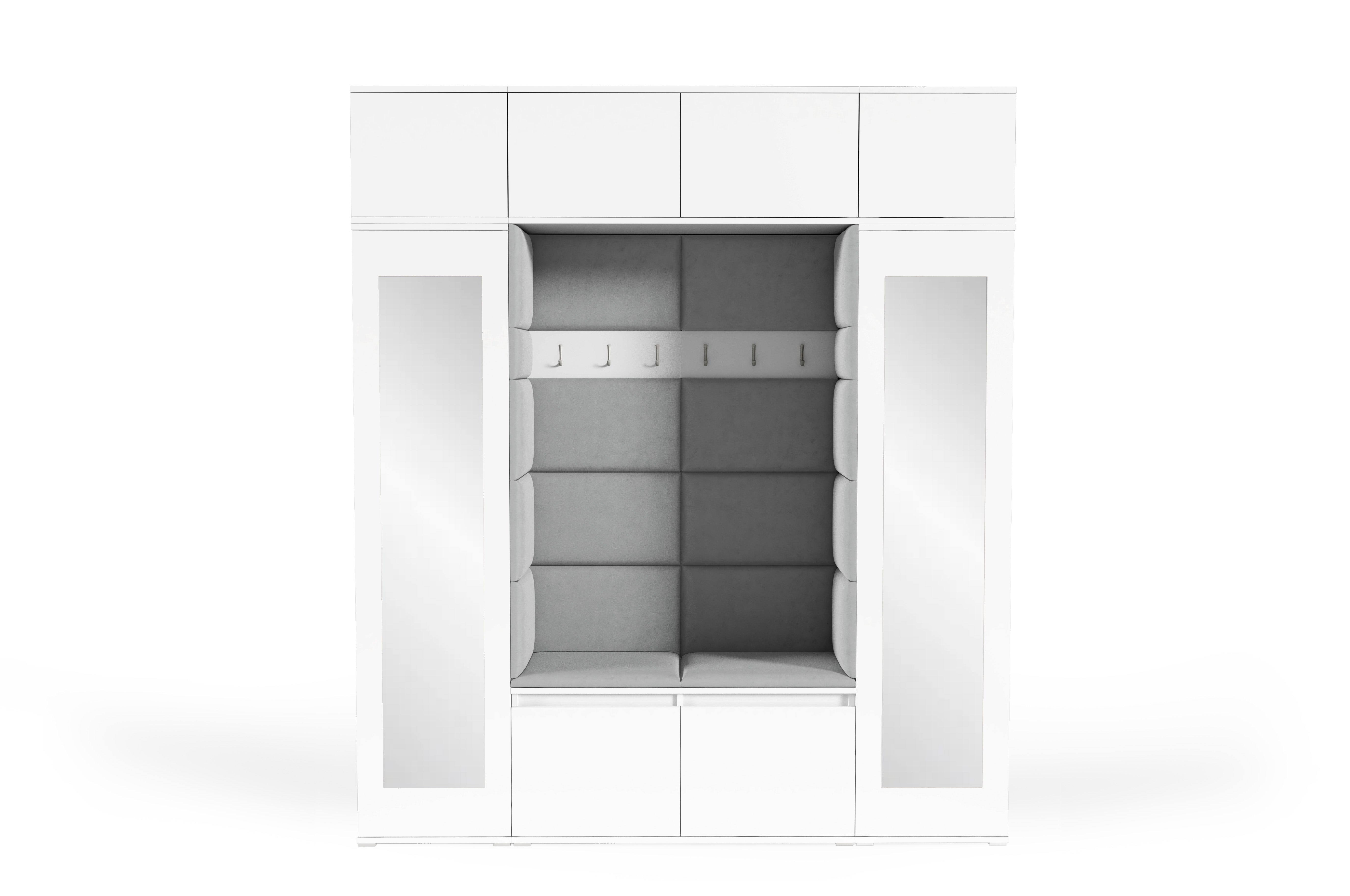 PK Emi 32 Hallway Wardrobe White - Upholstered Panels in Various Colours