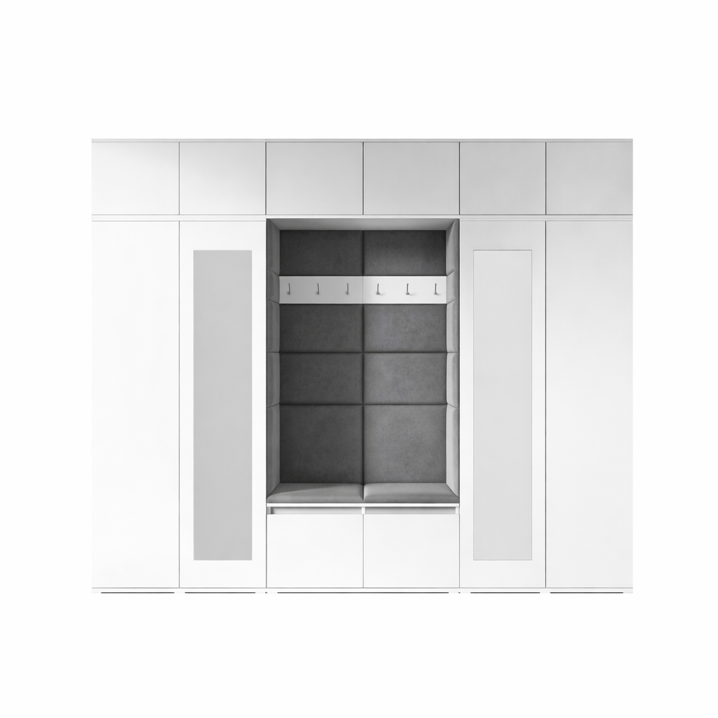 PK Emi 17 Hallway Wardrobe White - Upholstered Panels in Various Colours