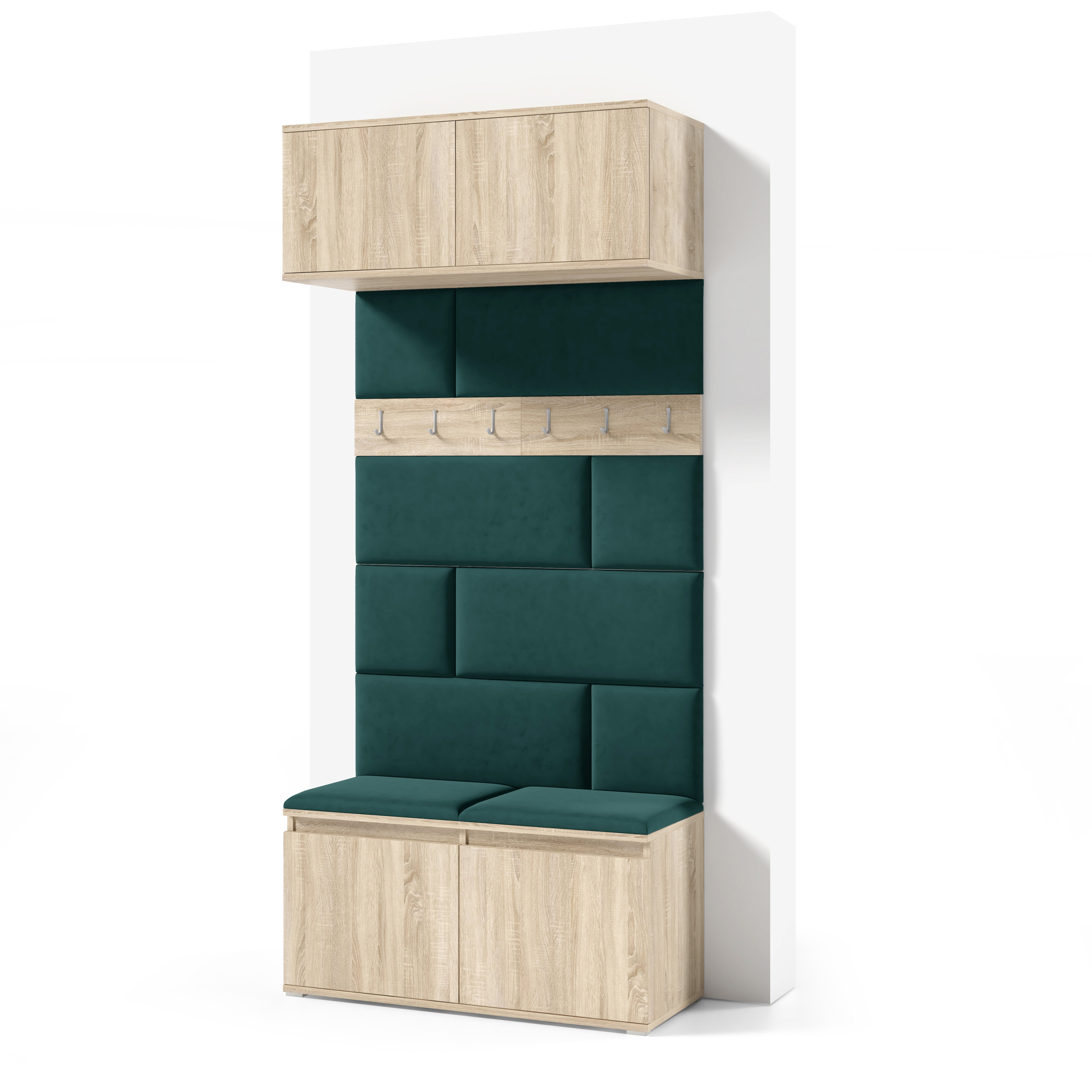 PK Emi 23 Hallway Wardrobe Sonoma Oak- Upholstered Panels in Various Colours