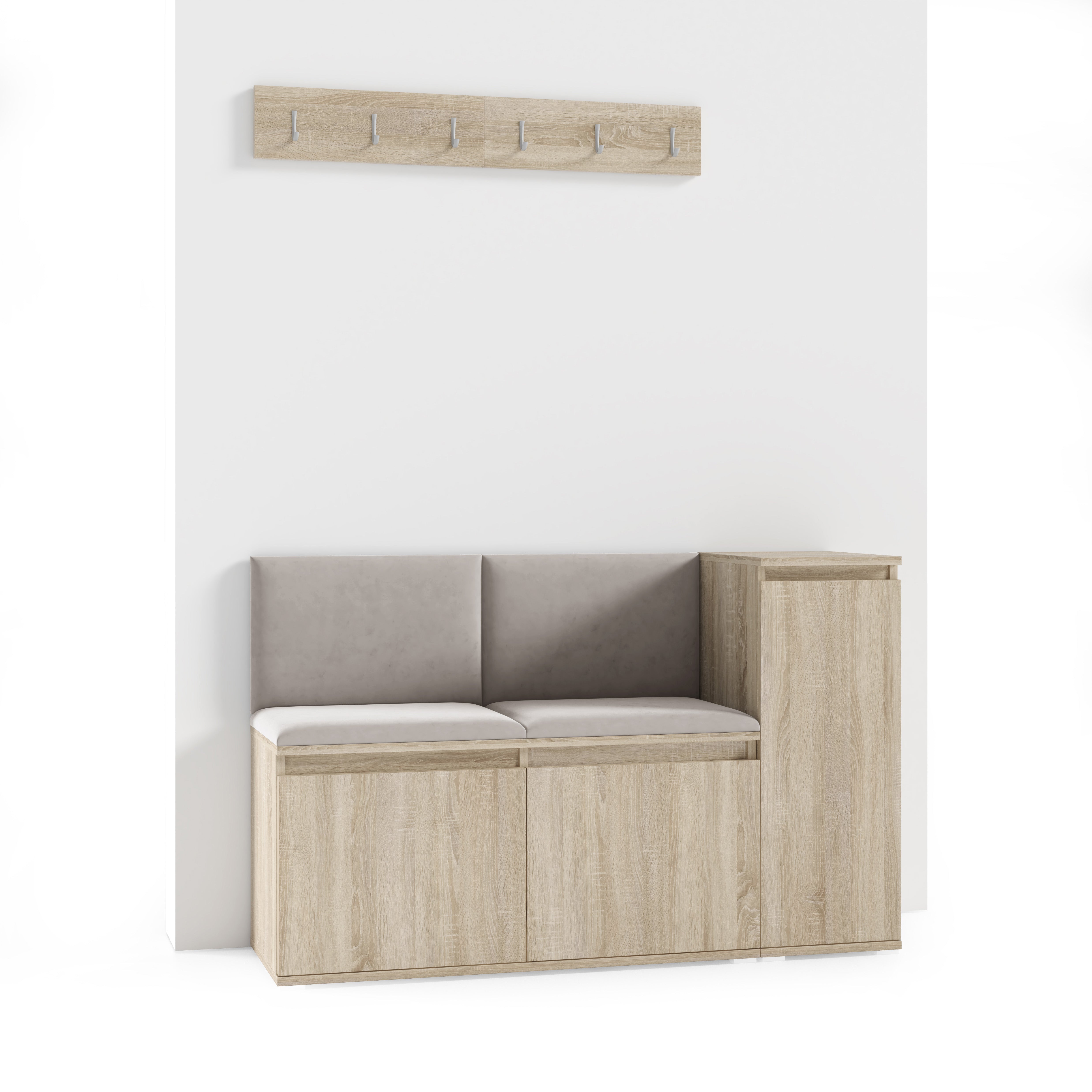 PK Emi 25 Hallway Wardrobe Sonoma Oak- Upholstered Panels in Various Colours