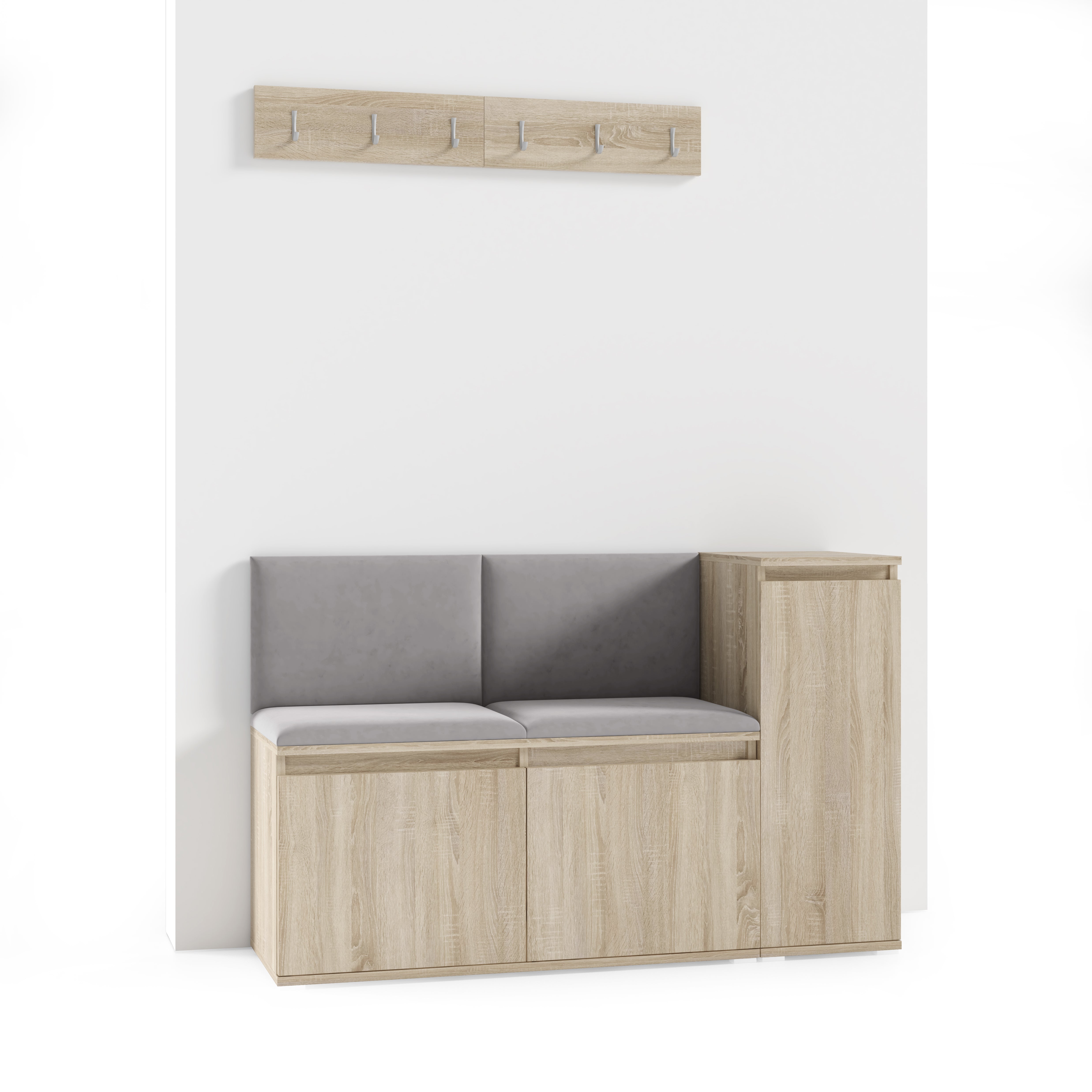 PK Emi 25 Hallway Wardrobe Sonoma Oak- Upholstered Panels in Various Colours