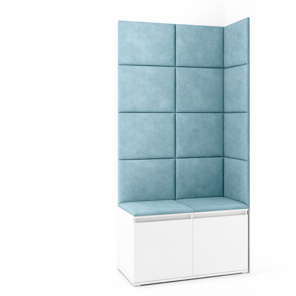 PK Emi 2 Hallway Wardrobe White - Upholstered Panels in Various Colours