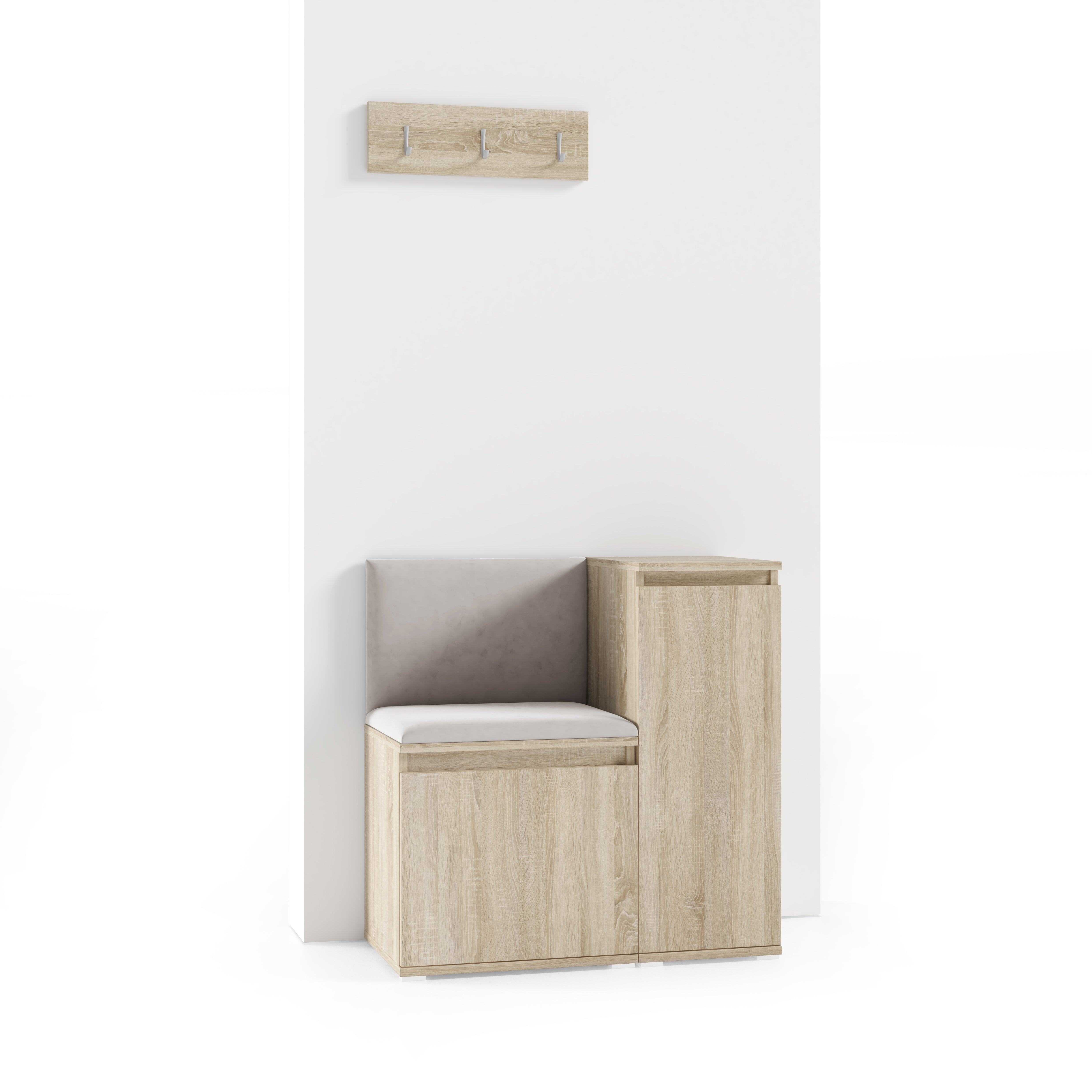 PK Emi 30 Flurschrank Sonoma Oak - Gepolsterte Paneele in verschiedenen Farben