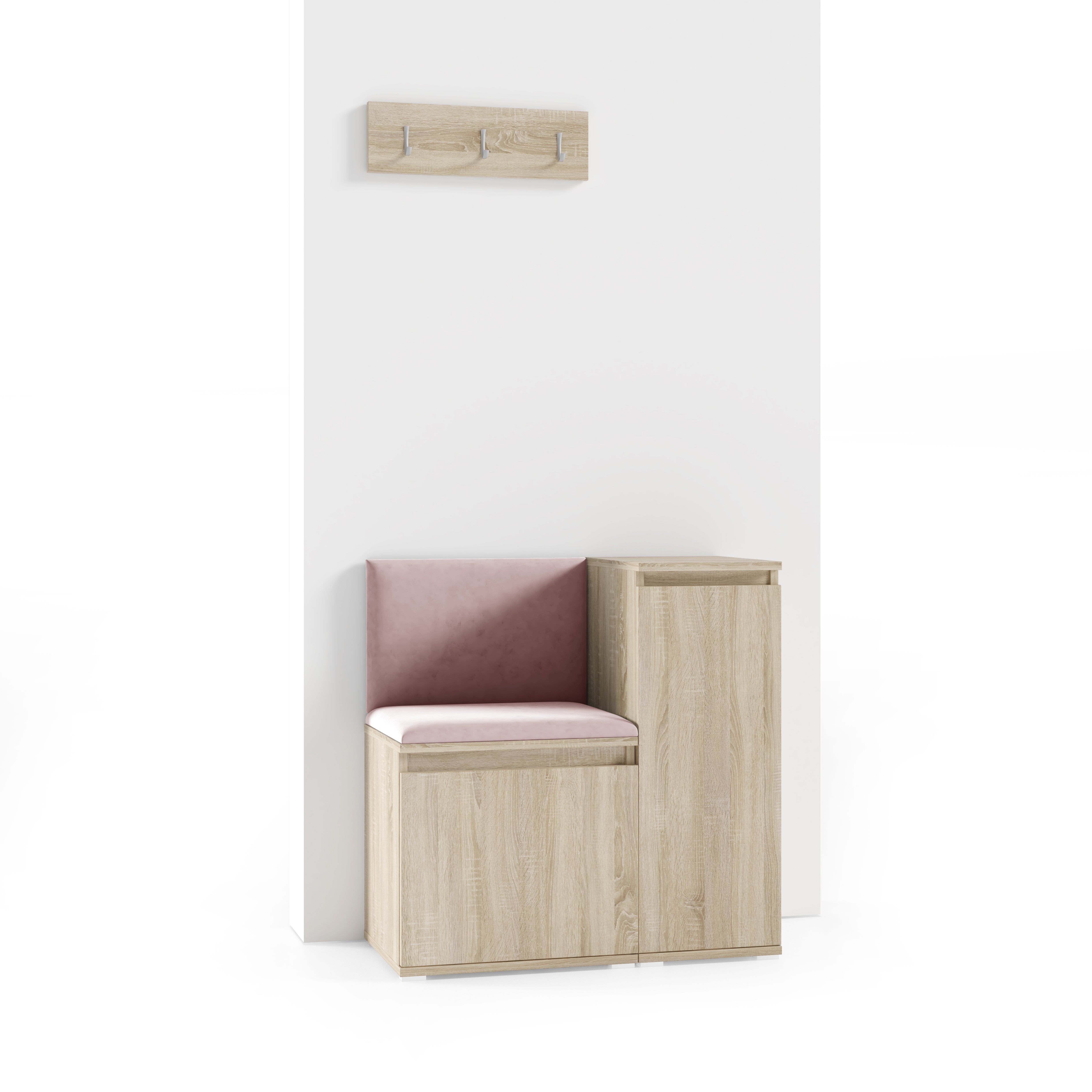 PK Emi 30 Flurschrank Sonoma Oak - Gepolsterte Paneele in verschiedenen Farben